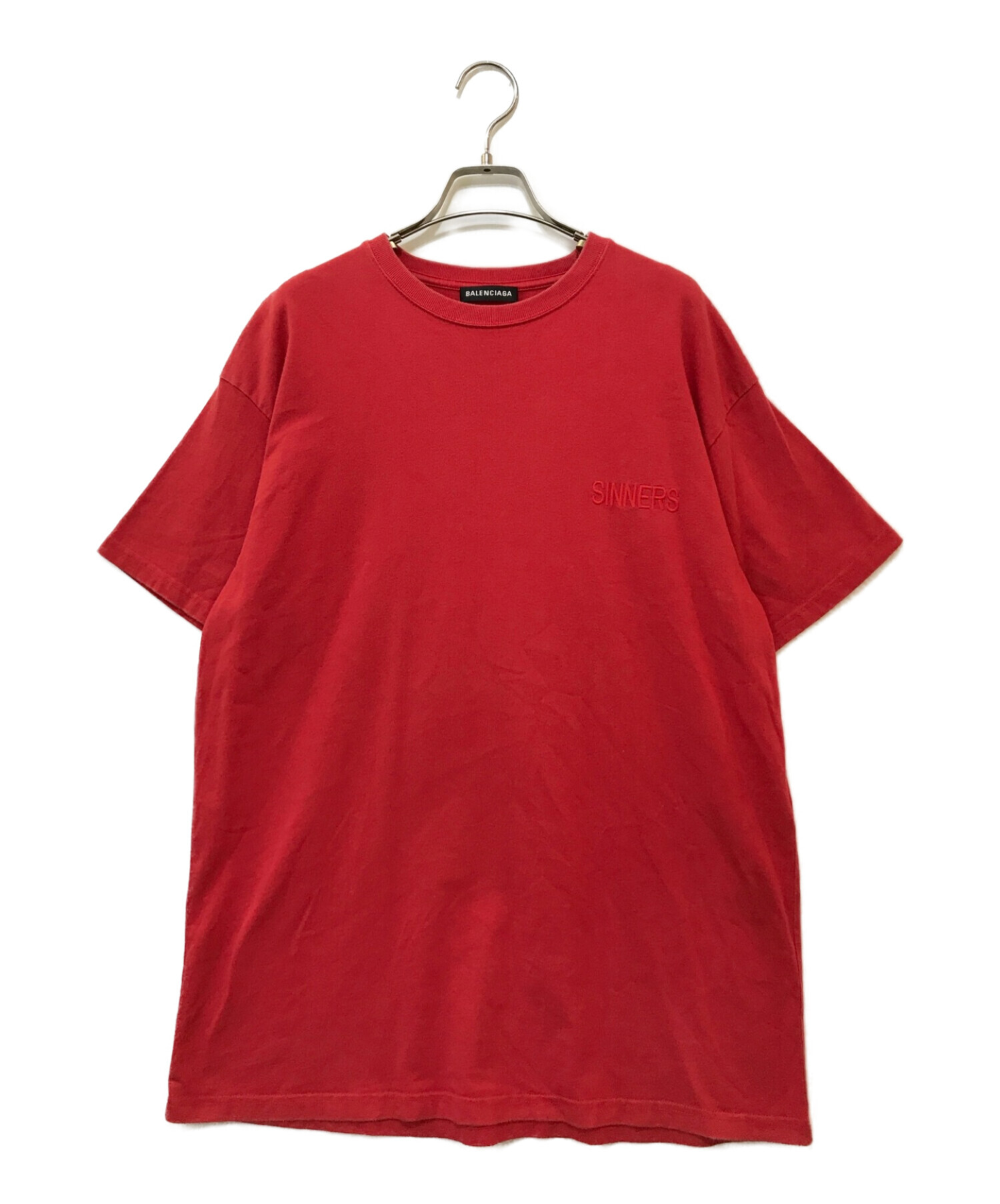 BALENCIAGA (バレンシアガ) オーバーサイズTシャツ レッド サイズ:XS