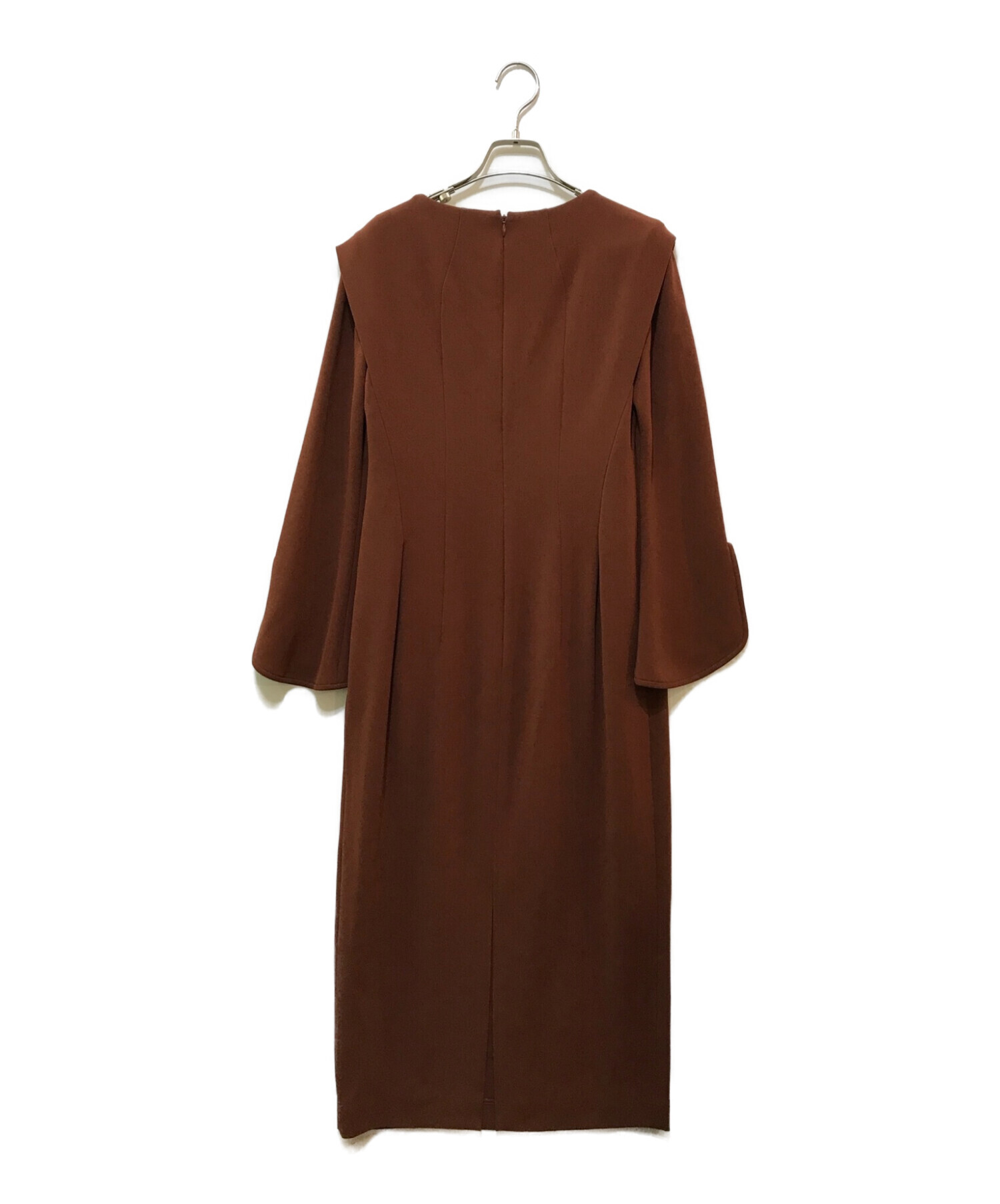 mame kurogouchi (マメクロゴウチ) Asymmetrical Collar Long Dress ブラウン サイズ:2