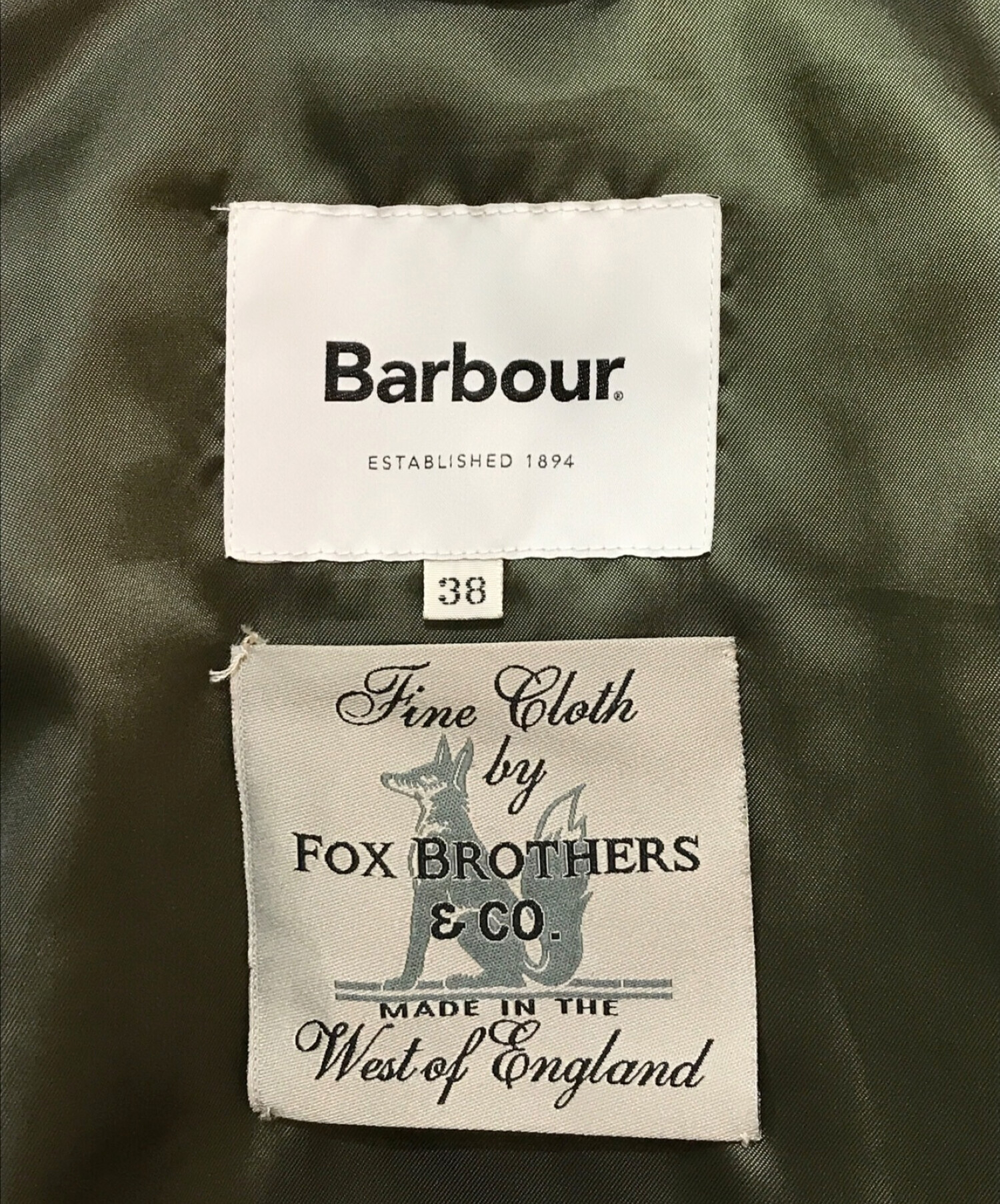 Barbour (バブアー) ウールビデイルジャケット オリーブ サイズ:38