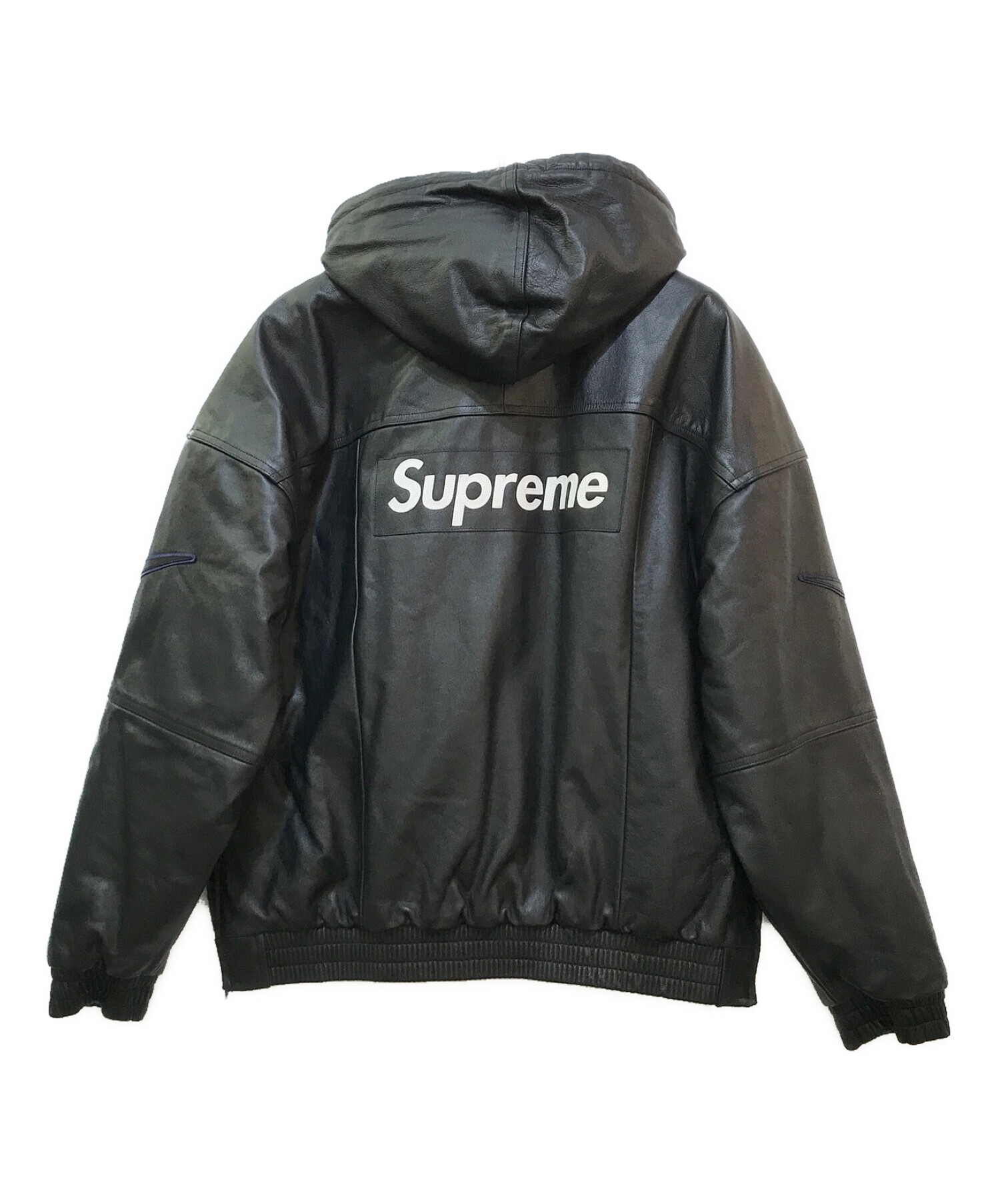 SUPREME×NIKE (シュプリーム×ナイキ) Leather Bomber Jacket ブラック サイズ:M