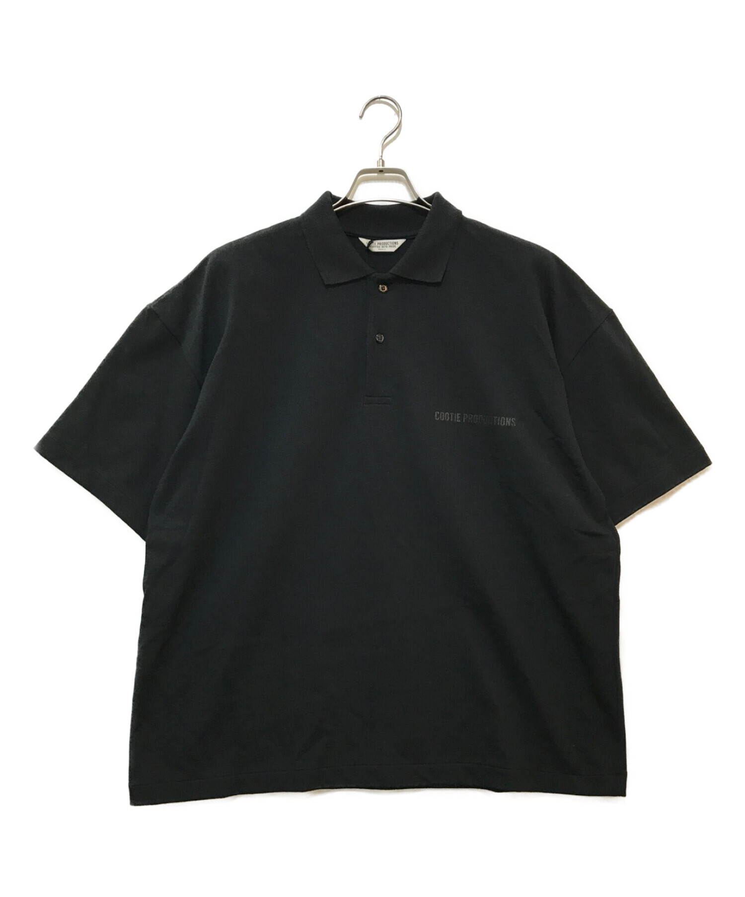 COOTIE PRODUCTIONS (クーティープロダクツ) Suvin Heavy Weight Oversized Polo S/S Tee  ブラック サイズ:S 未使用品