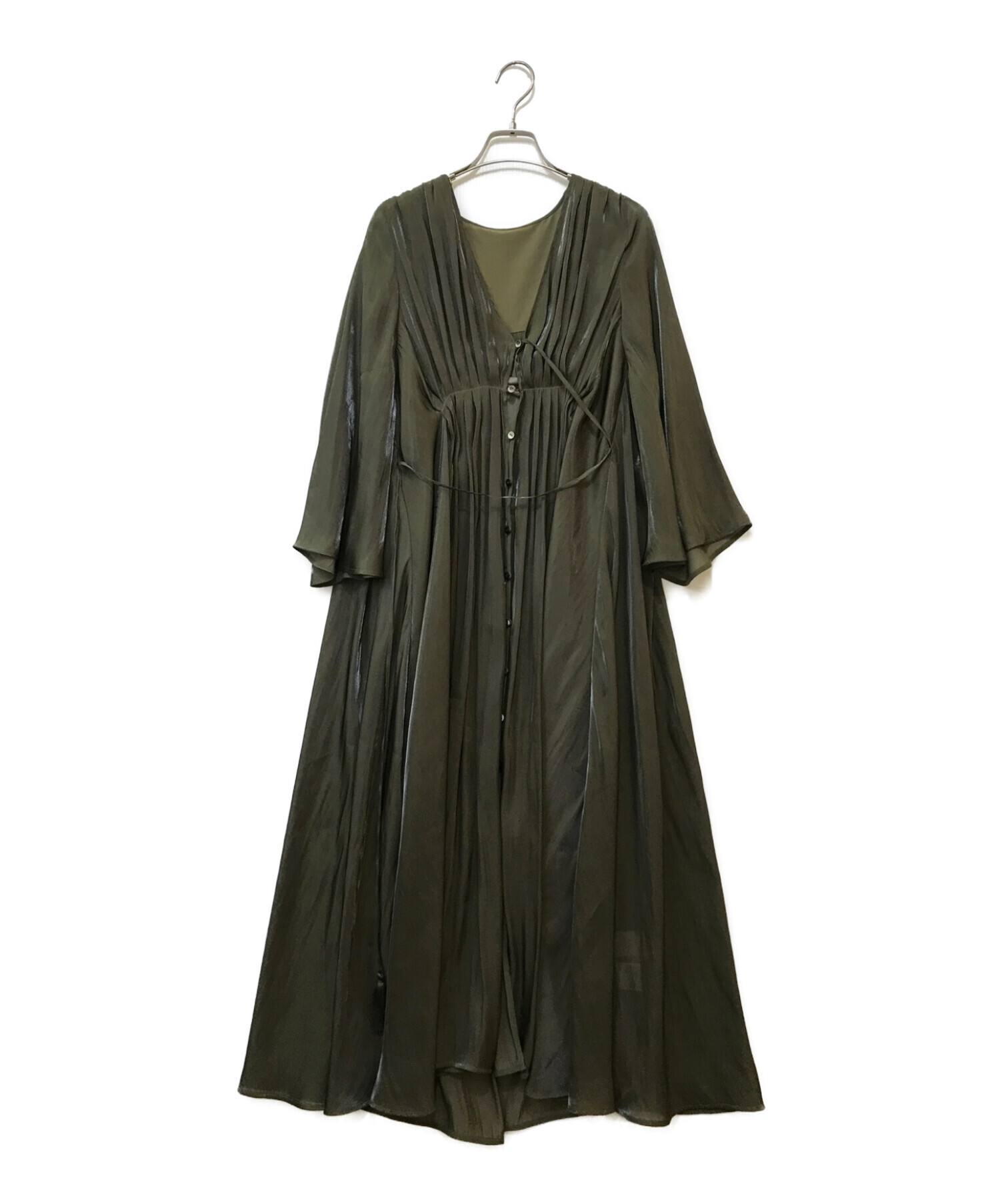 中古・古着通販】Ameri (アメリ) MEDI GATHER NEGLIGEE DRESS カーキ