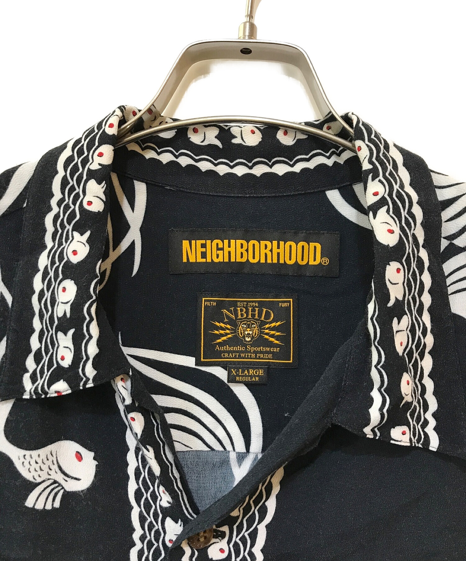 NEIGHBORHOOD (ネイバーフッド) S/Sレーヨンシャツ ブラック サイズ:X-LARGE