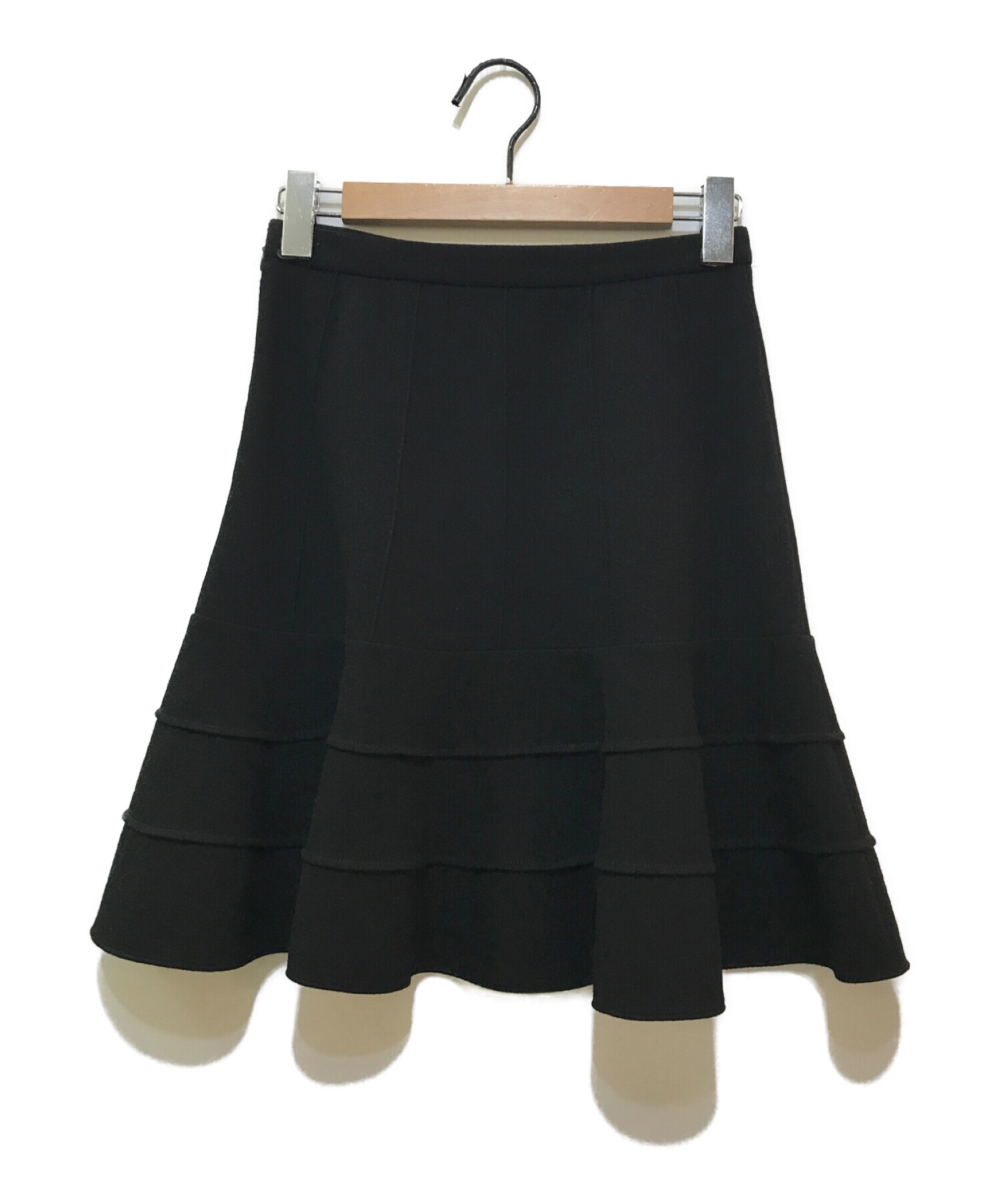 MIU MIU (ミュウミュウ) ミニフレアスカート ブラック サイズ:38