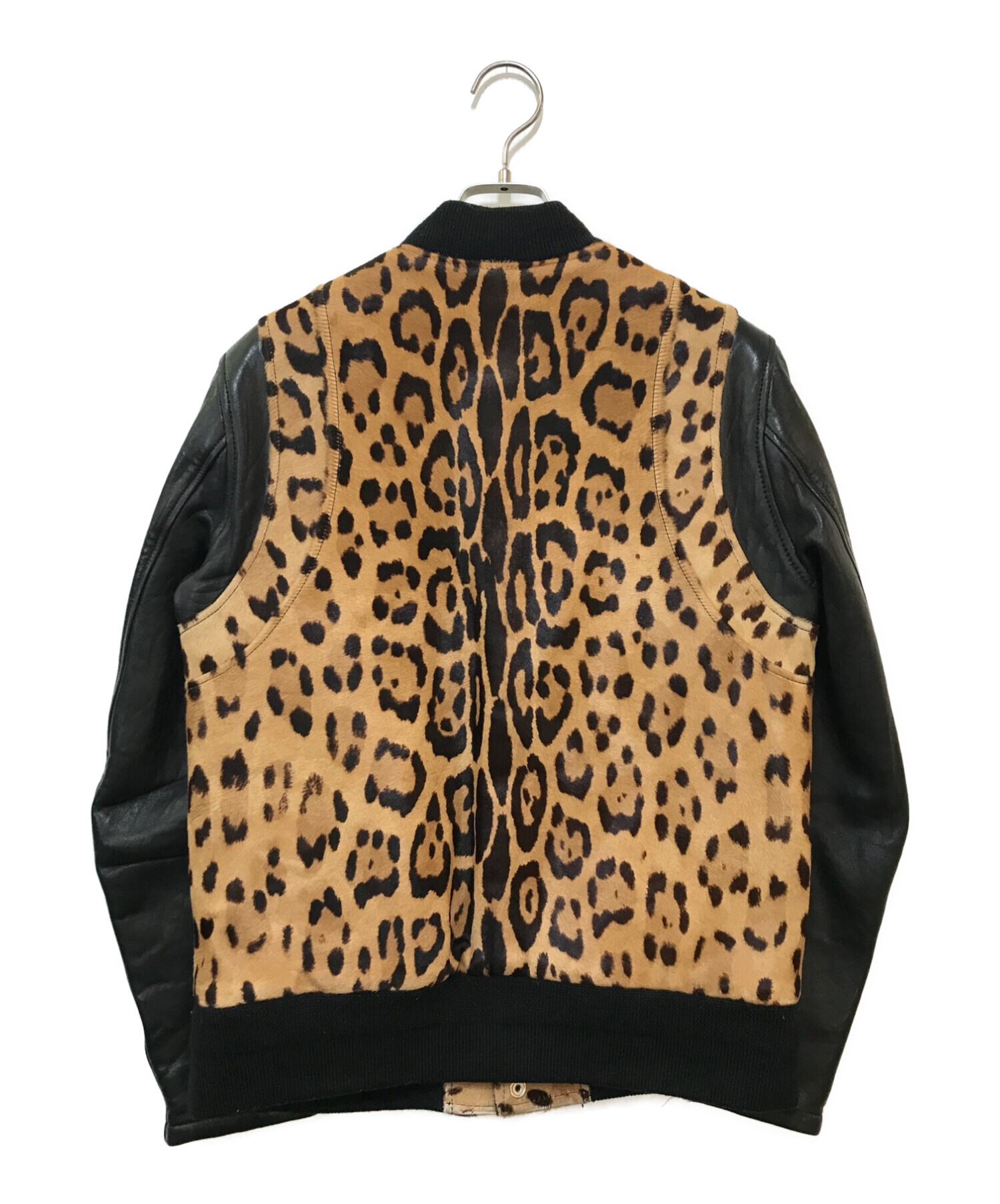 Versace Leather Leopard Print Biker Jacket in Brown for Men