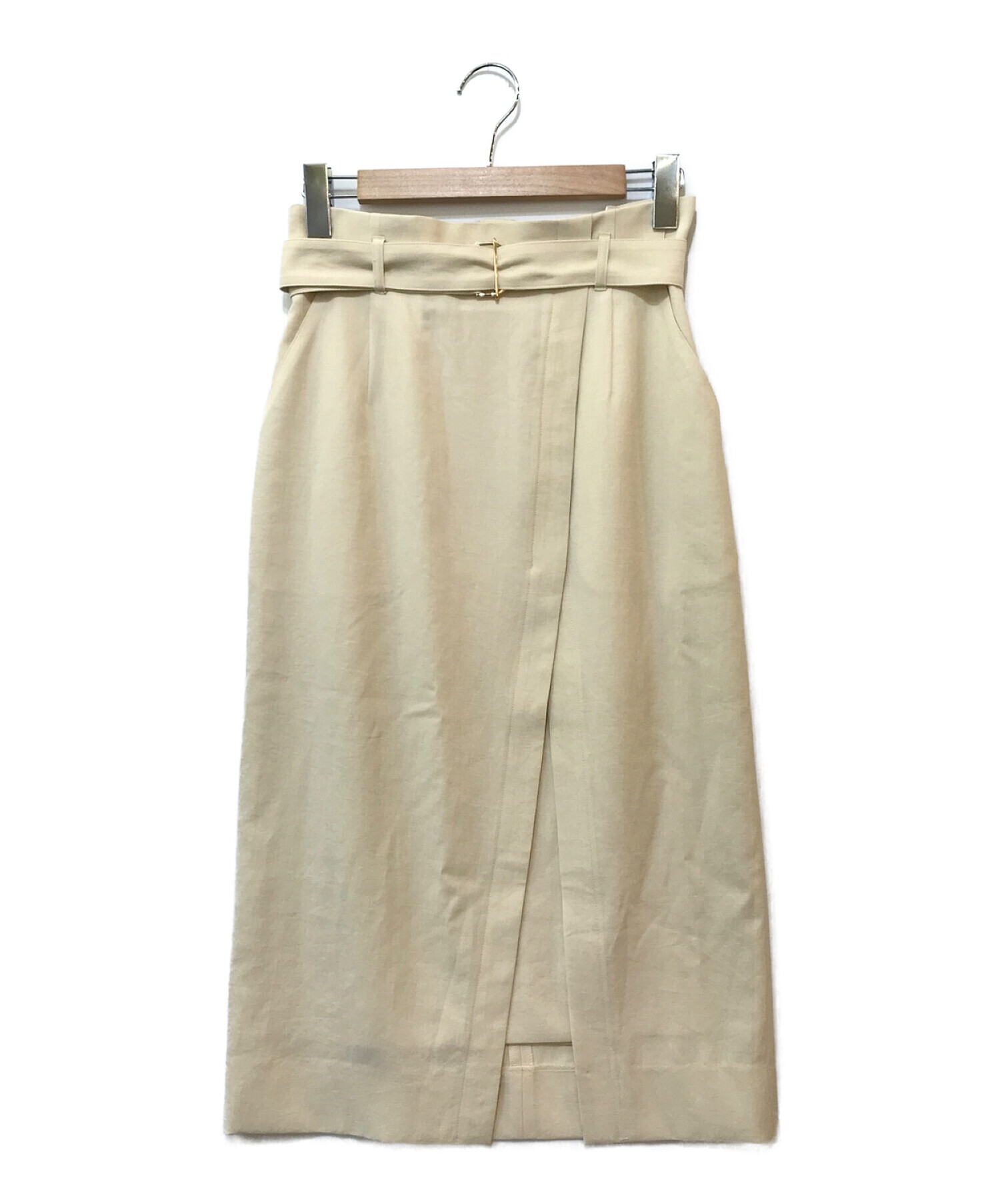 ANAYI (アナイ) バイオツイルラップタイト スカート ベージュ サイズ:38 未使用品