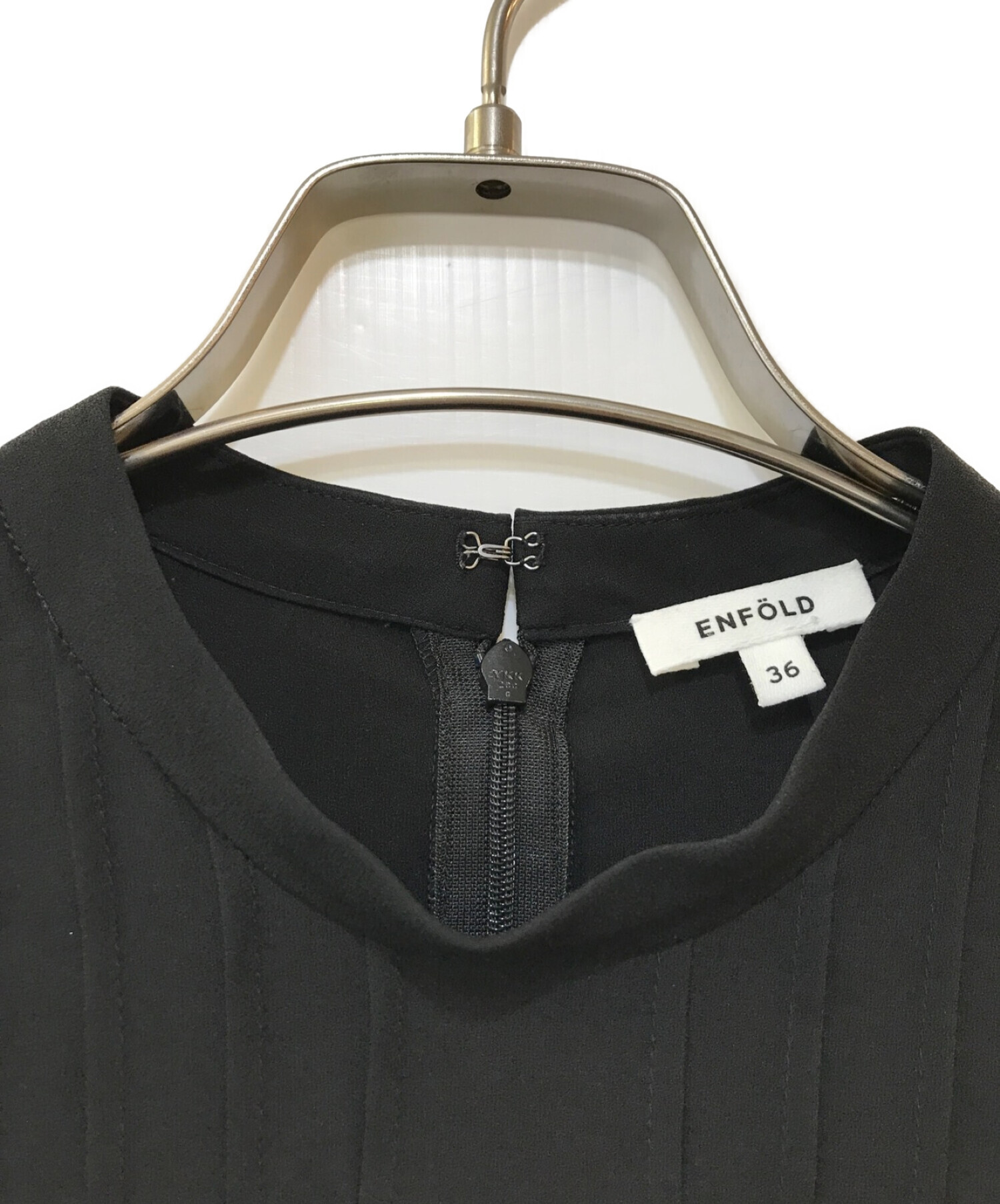 中古・古着通販】ENFOLD (エンフォルド) PIN-TACK DRESS ブラック