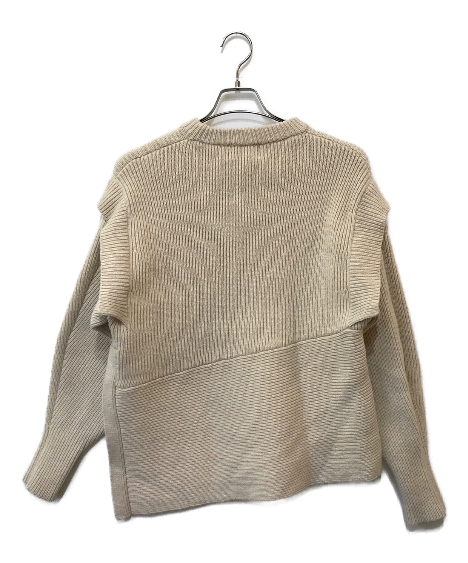 CLANE (クラネ) 2WAY SLANT KNIT TOPS アイボリー サイズ:1