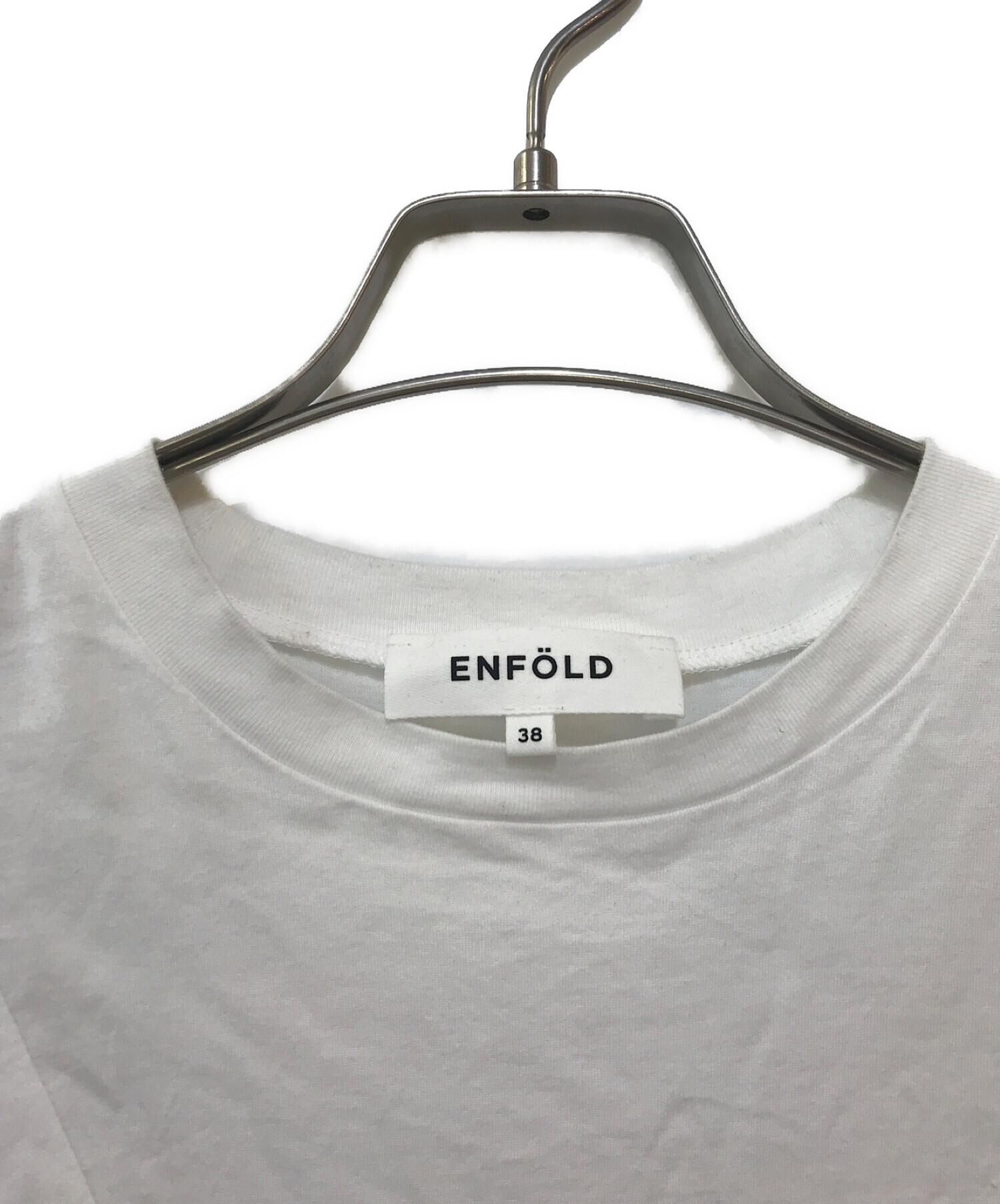 ENFOLD (エンフォルド) PANEL-SLEEVE T-SHIRT ホワイト サイズ:38