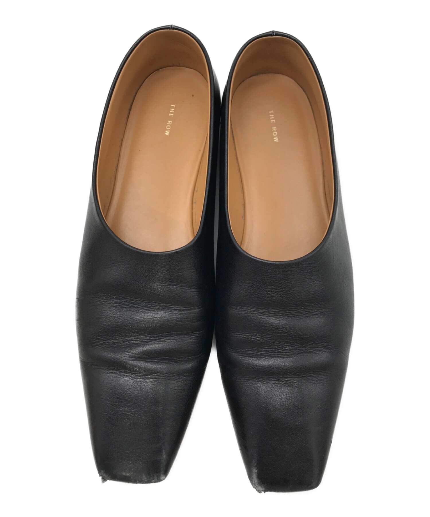 THE ROW (ザ ロウ) SQUARE TOE PUMP ブラック サイズ:37 1/2