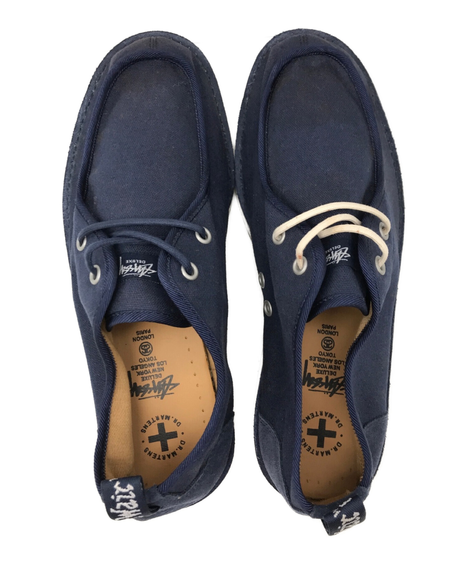 stussy (ステューシー) Dr.Martens (ドクターマーチン) デッキシューズ ネイビー サイズ:10