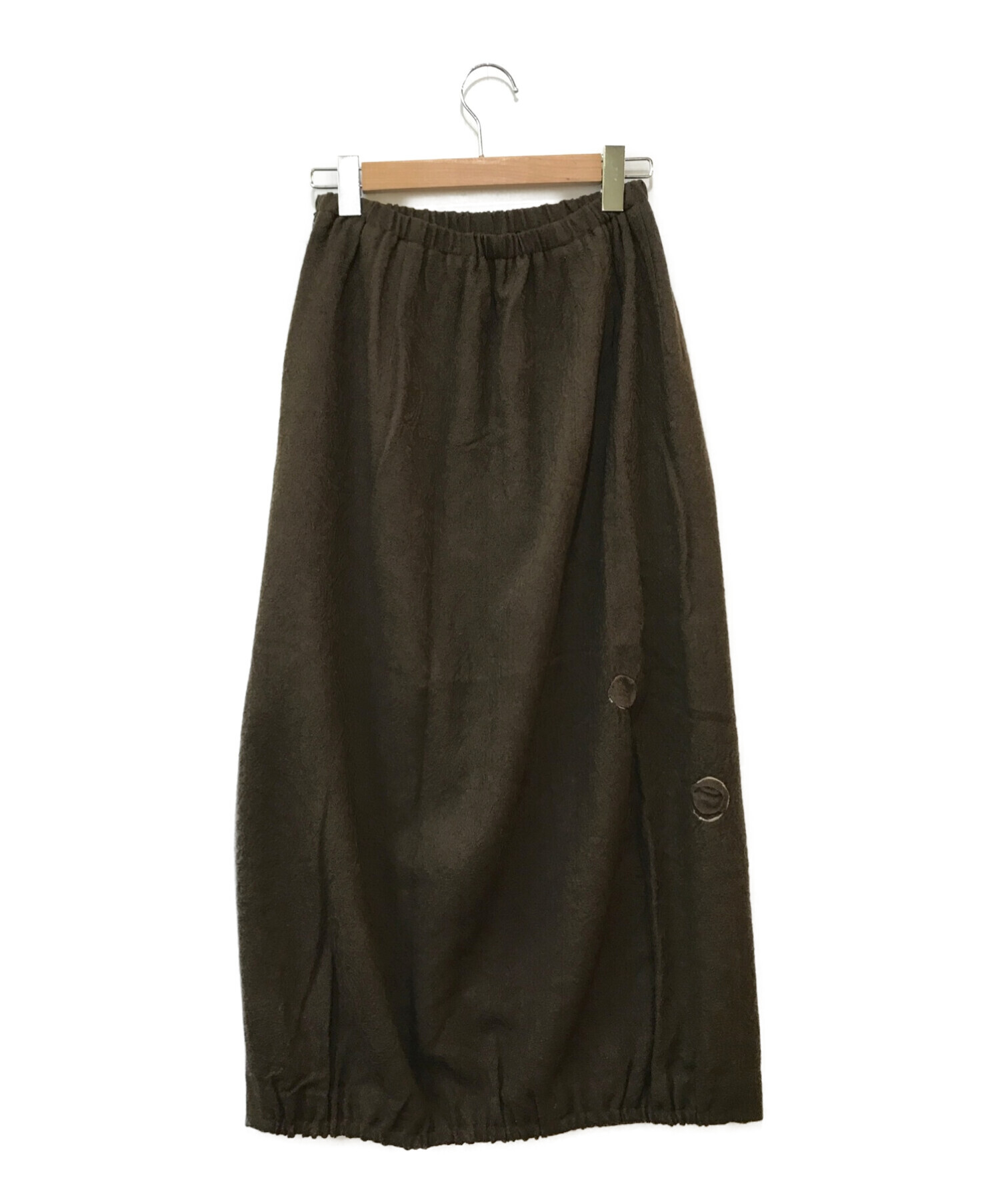 人気商品再入荷 スカート ストライプ 慈雨 スカート 変形デザイン ブラウン レディース