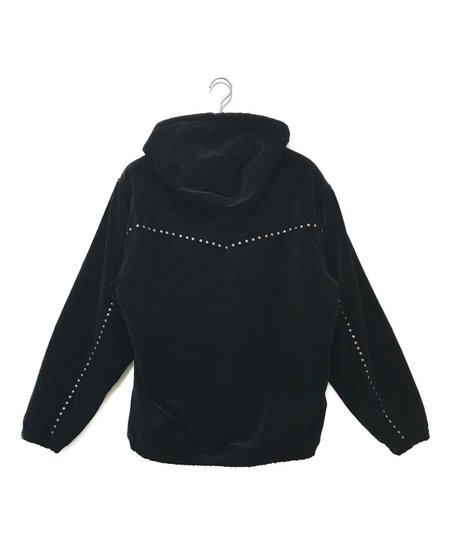 SUPREME (シュプリーム) Studded Velvet Hooded Work Jacket ブラック サイズ:L