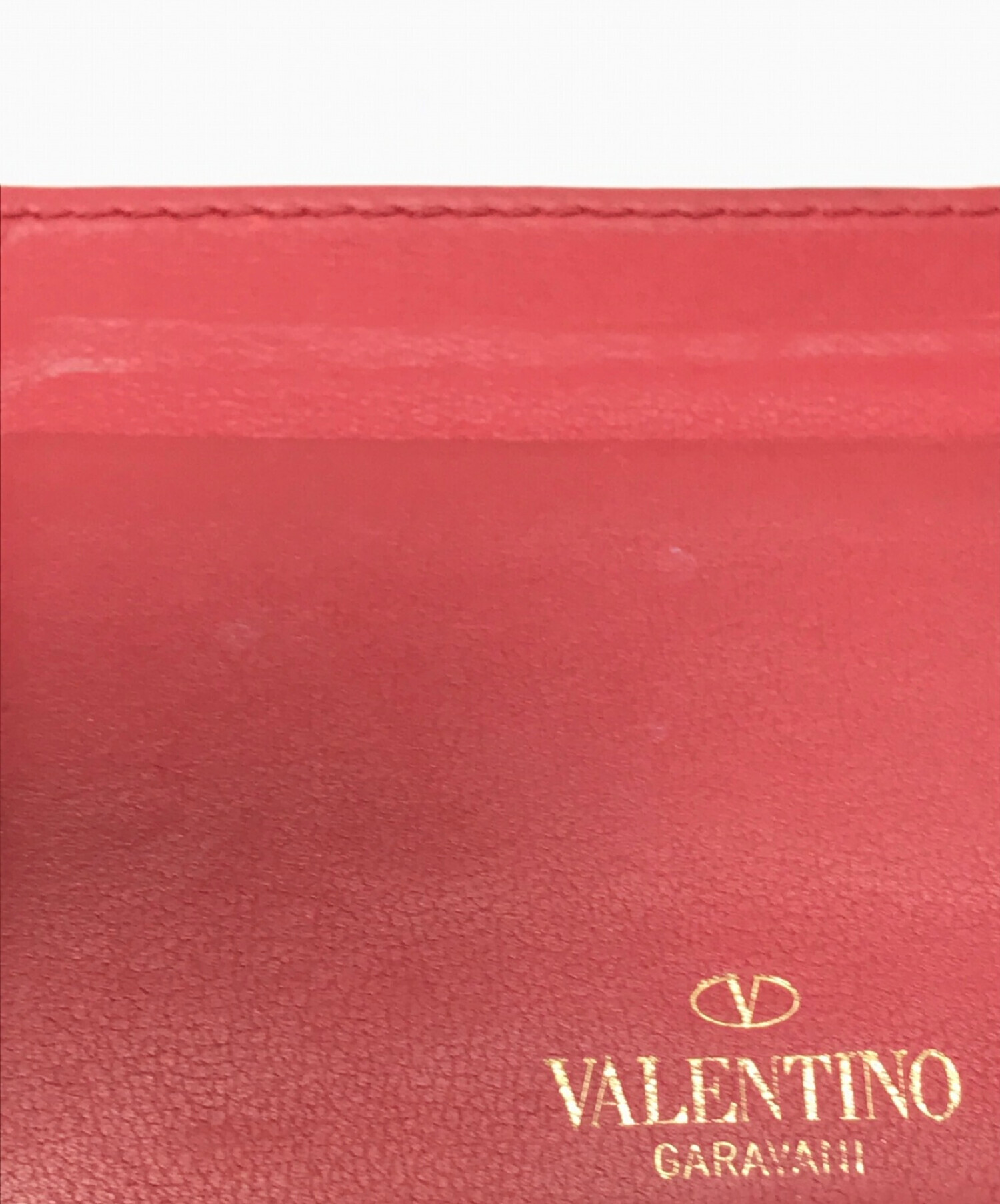 ロック(新品未使用) ヴァレンティノ　カードケース　ロックスタッズ　ワインレッド　赤