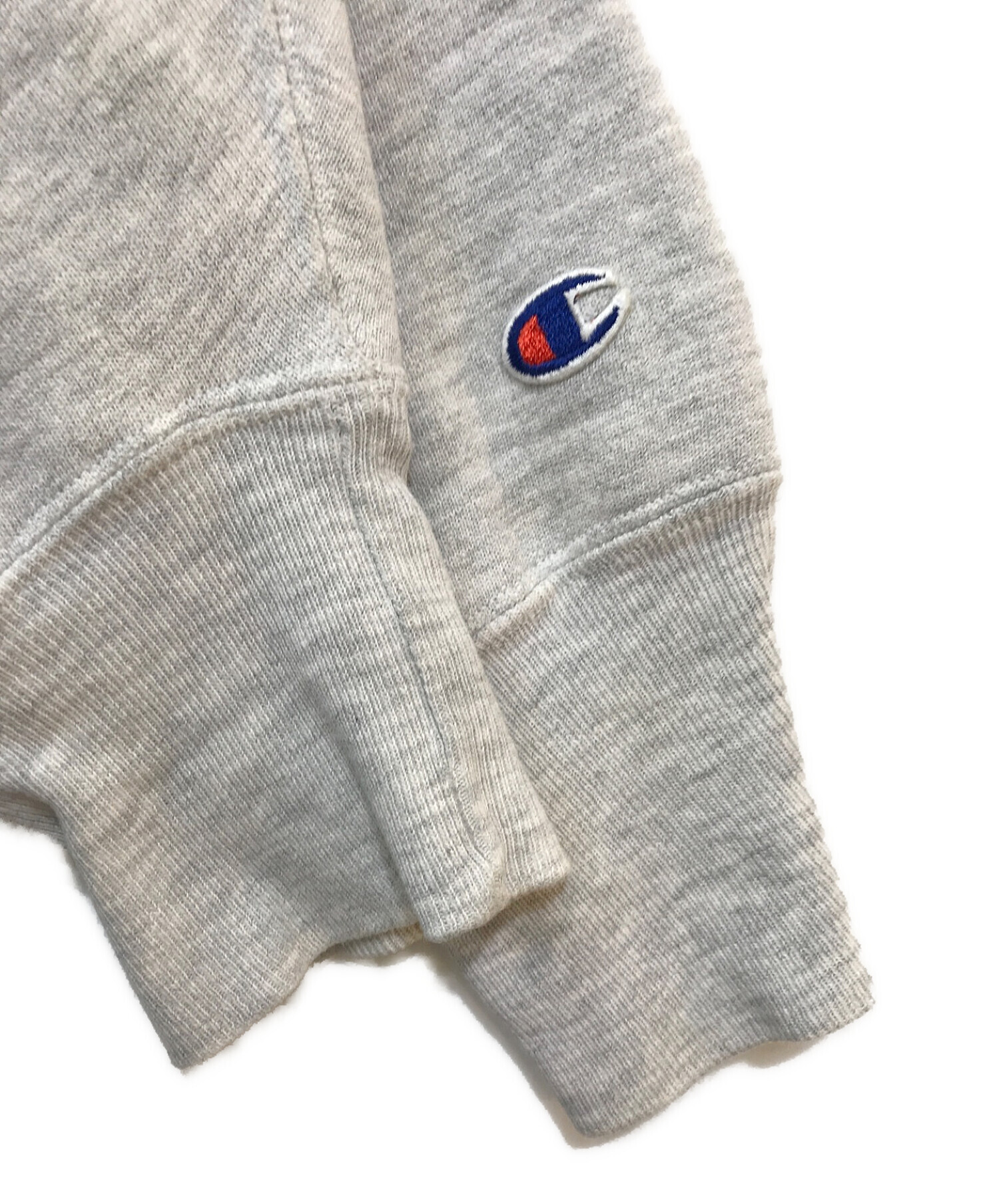 champion90´sUSA製】ロゴ刺繍パーカースウェットグレー古着AS53-