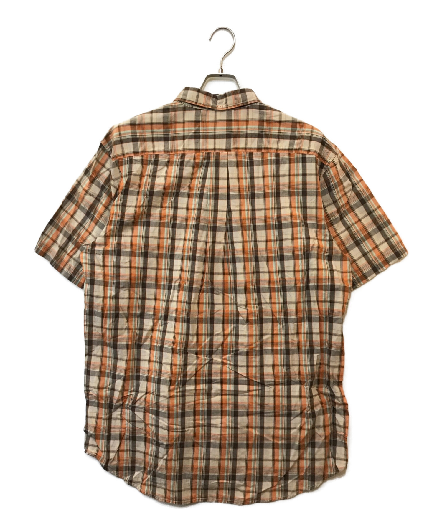 stussy (ステューシー) 半袖チェックシャツ オレンジ サイズ:XL
