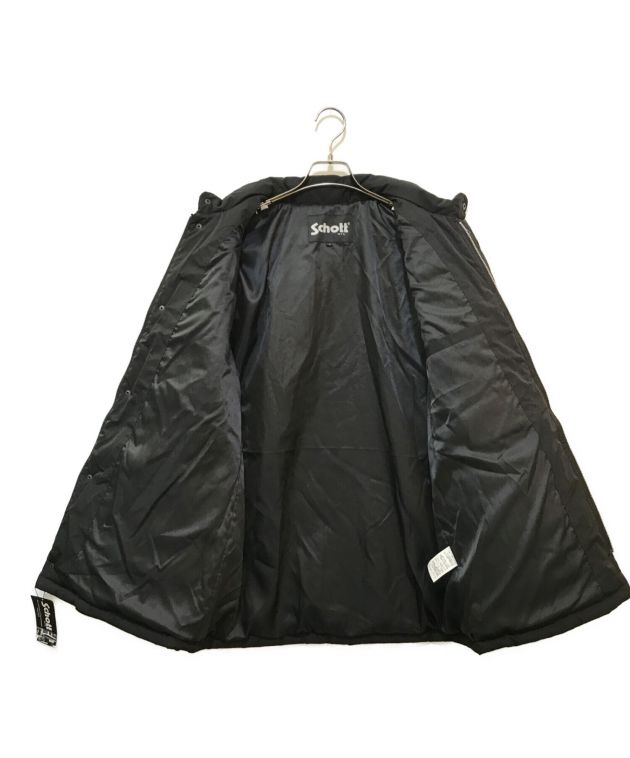 Schott (ショット) ロゴ ワッペン ナイロン 中綿 レーシング ジャケット ブラック サイズ:L 未使用品