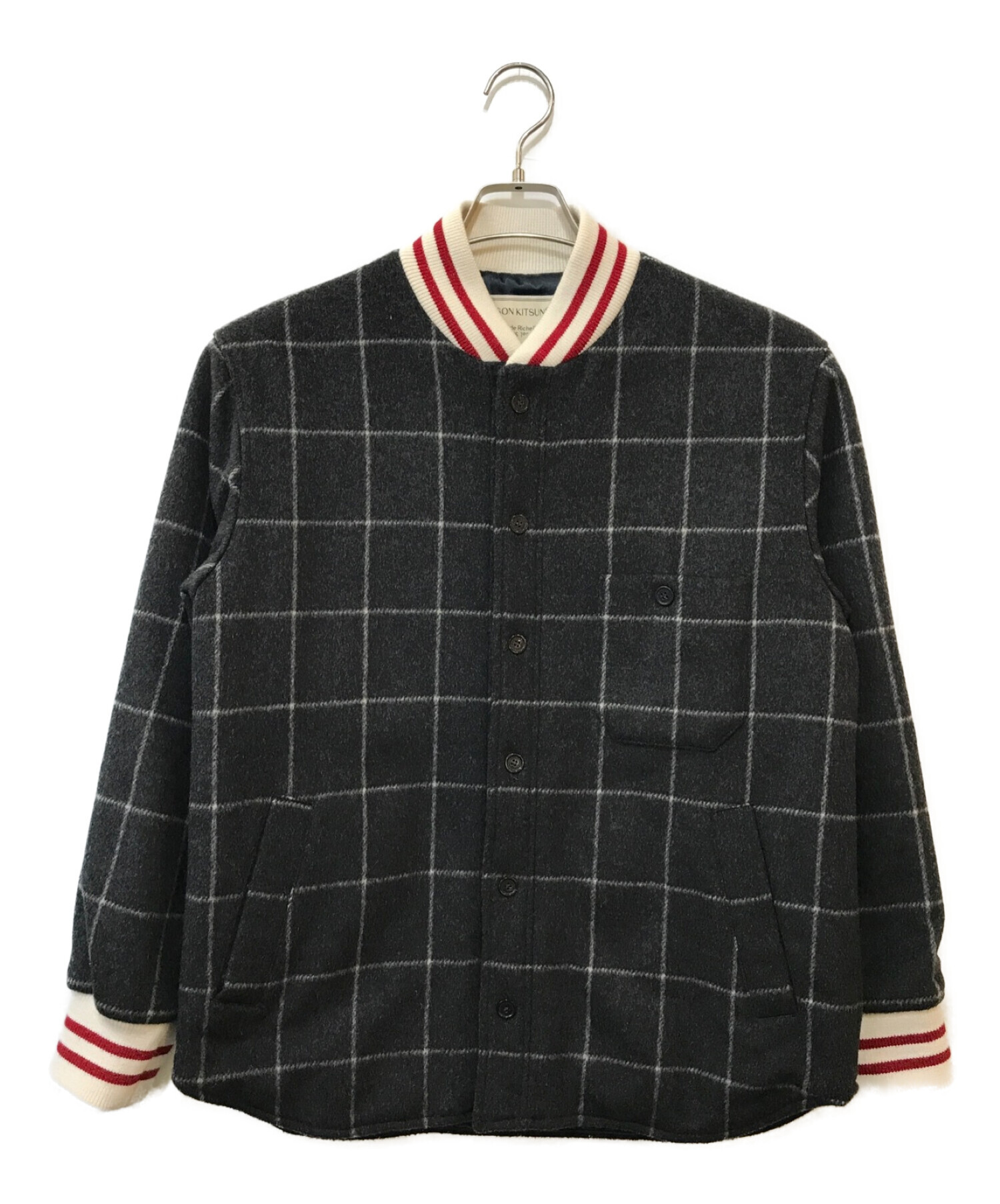 中古・古着通販】maison kitsune (メゾンキツネ) スタジャン グレー