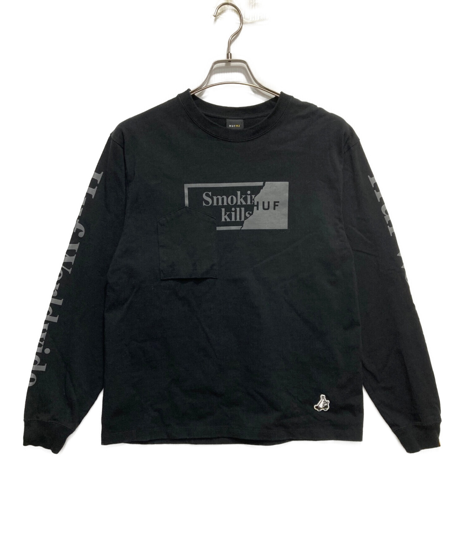 HUF (ハフ) FR2 (ファッキングラビッツ) ロングスリーブTシャツ ブラック サイズ:M