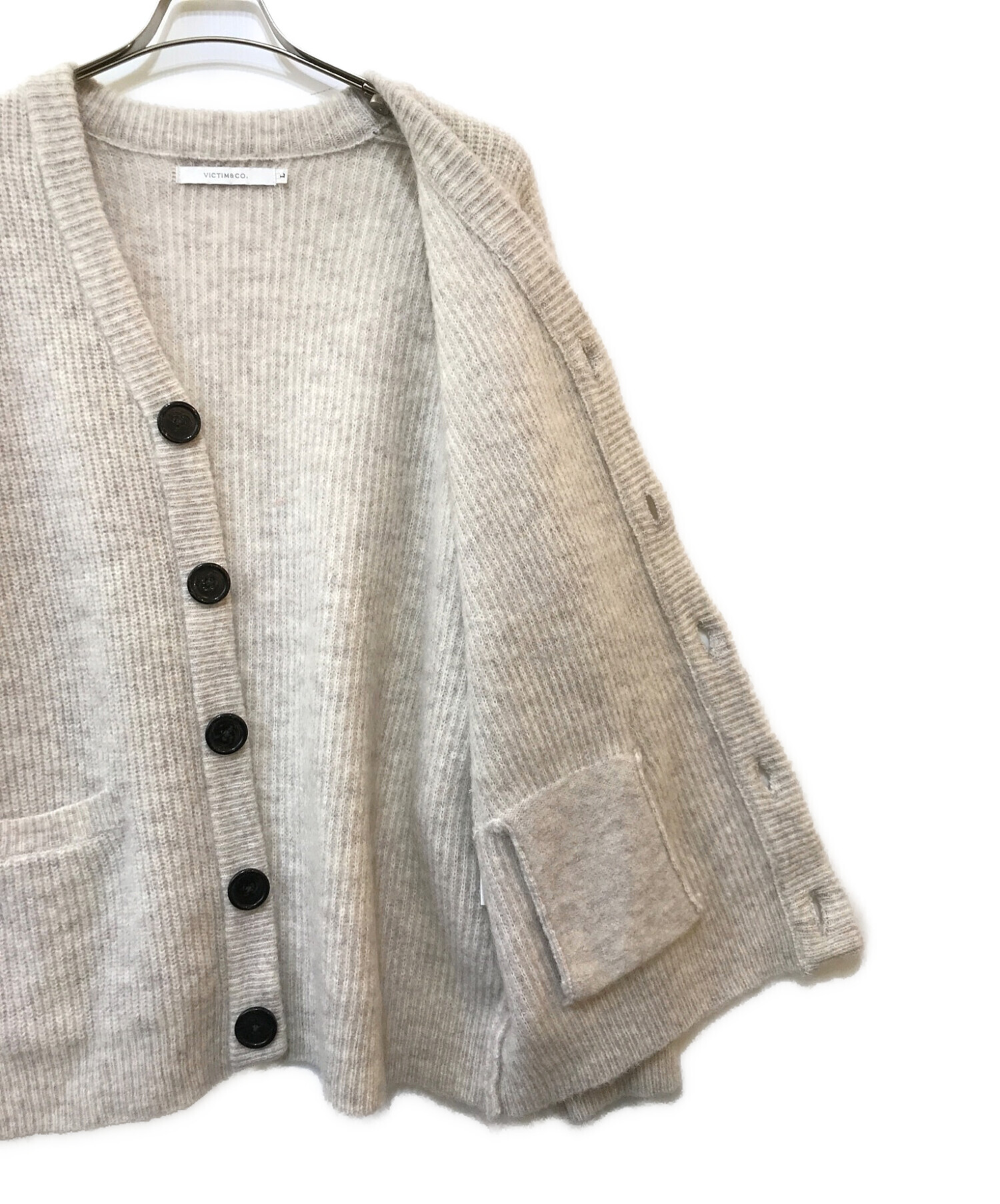 VICTIM (ヴィクティム) MOHAIR BIG CARDIGAN アイボリー サイズ:L