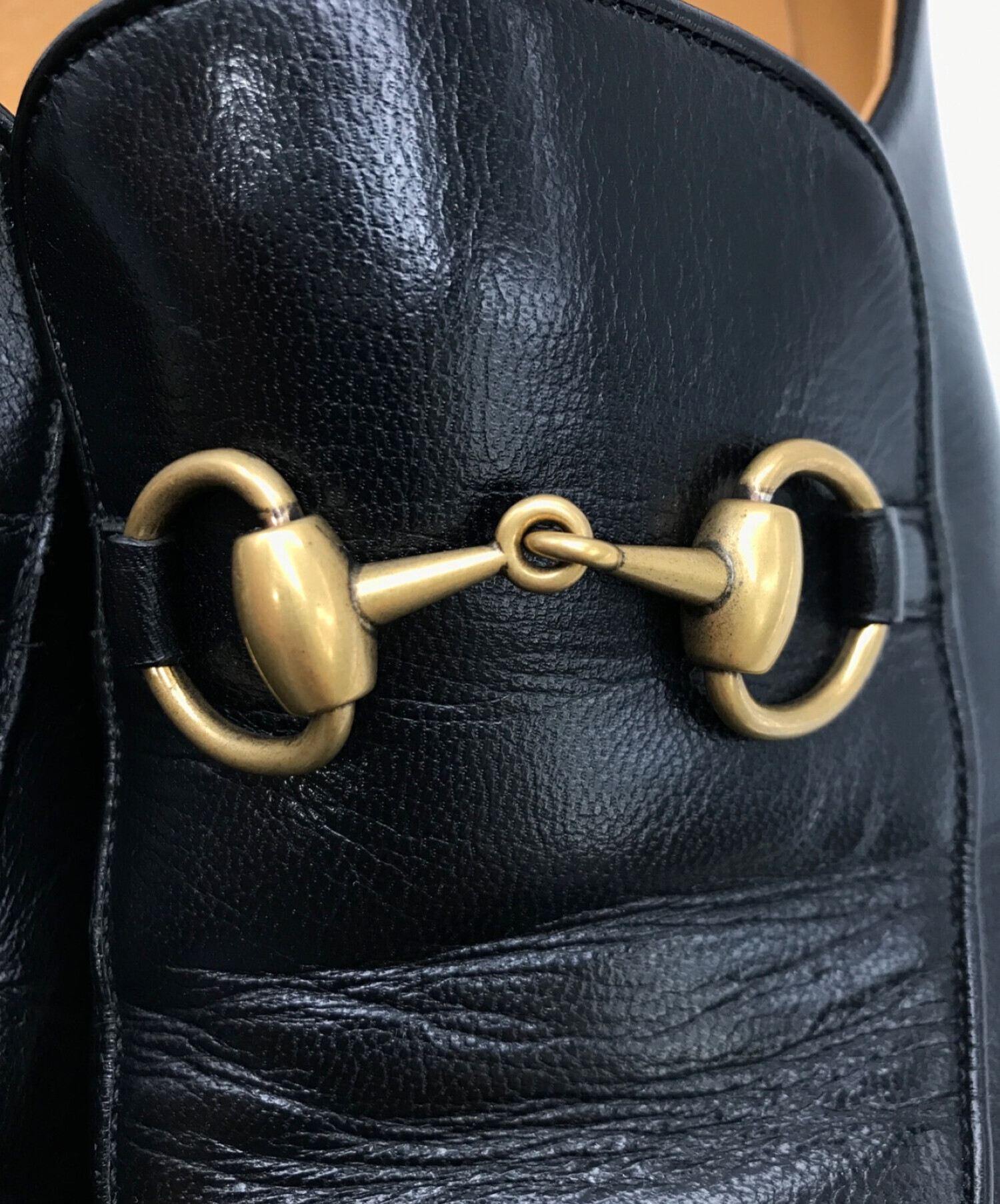 中古・古着通販】GUCCI (グッチ) ホースビットローファー ブラック