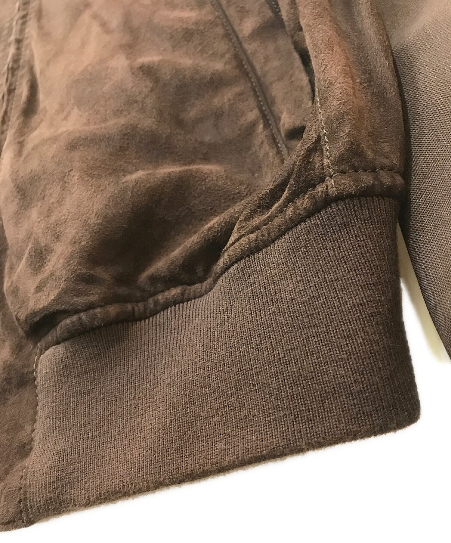 ENRICO MANDELLI (エンリコ・マンデッリ) 袖切替スウェードジャケット ブラウン サイズ:48