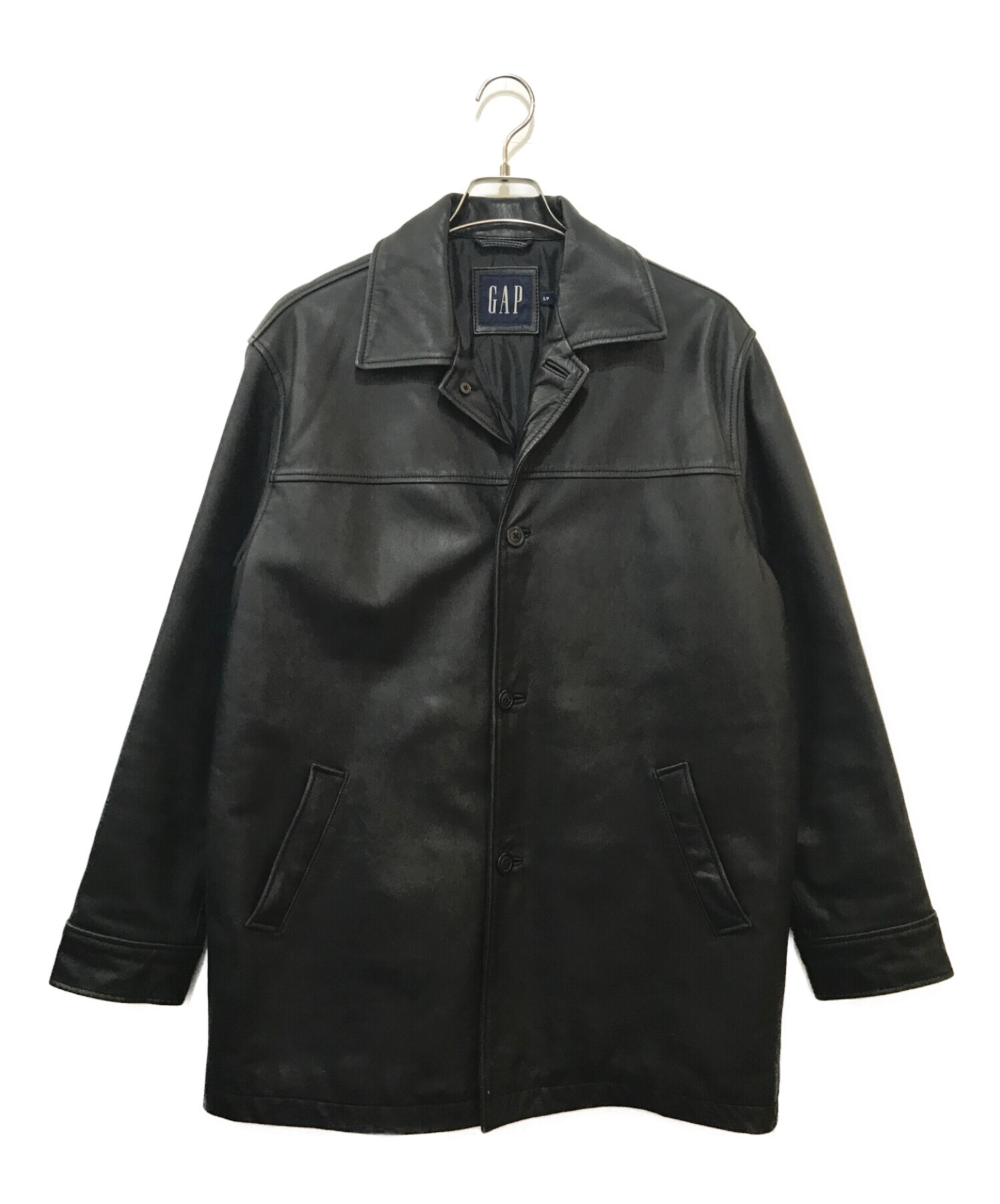 古着屋keiギャップ【 90s】OLD GAP LEATHER CAR COAT BLACK S