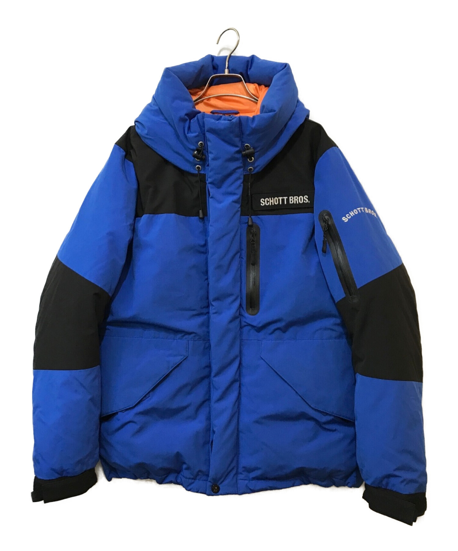 中古・古着通販】Schott (ショット) 2TONE DOWN PARKA ブルー サイズ:L