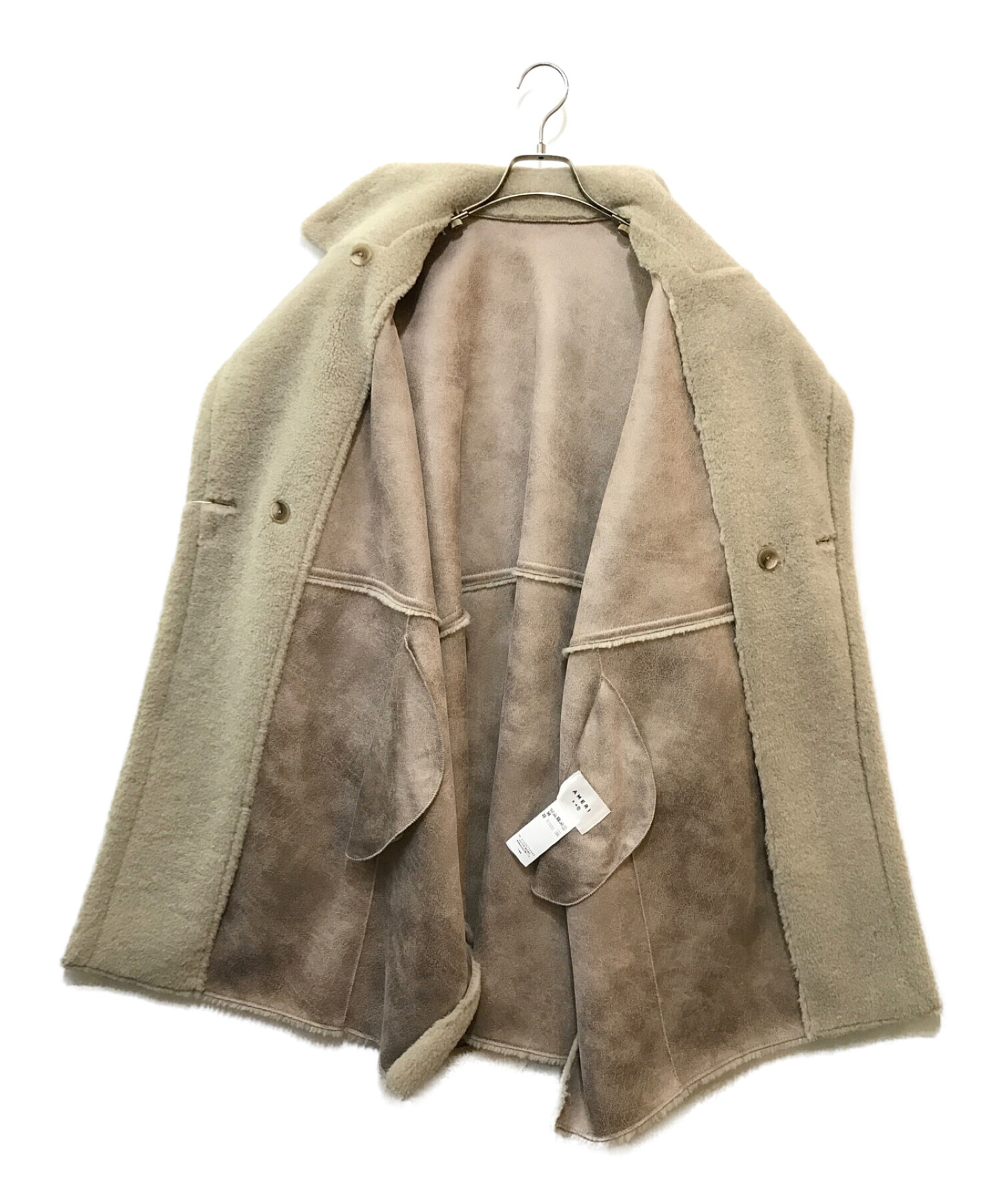 Ameri (アメリ) REVERSIBLE BOA PONCHO COAT グレー サイズ:F 未使用品