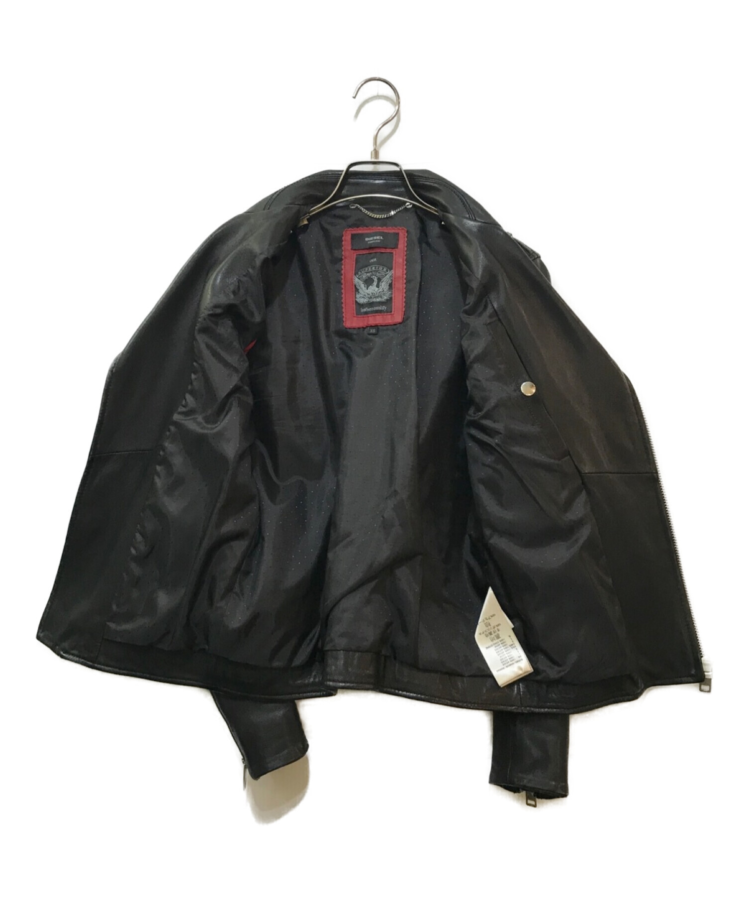 DIESEL (ディーゼル) ラムレザーダブルライダースジャケット ブラック サイズ:XS