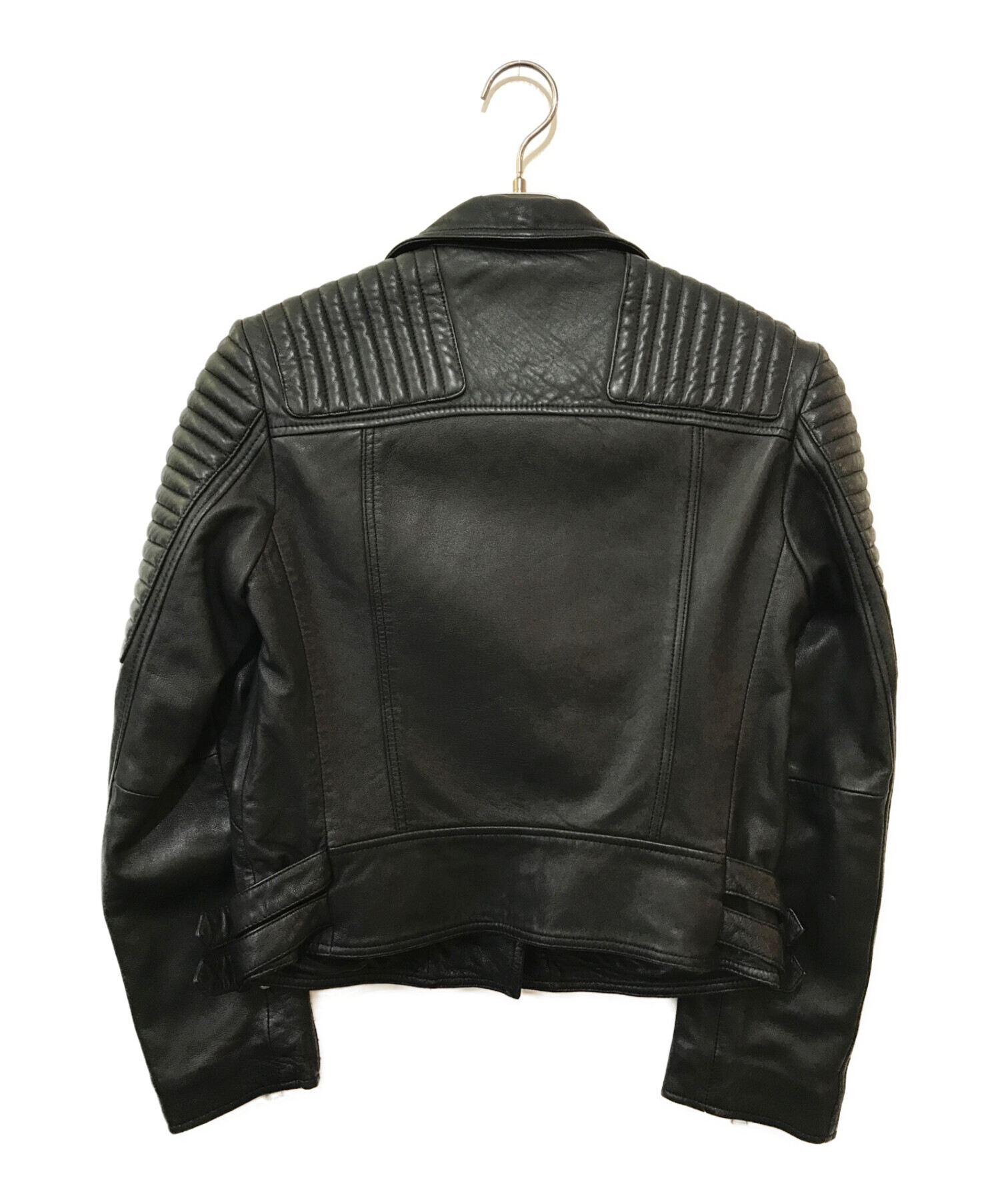 ALL SAINTS (オールセインツ) ESTELLA BIKER キルティングライダースジャケット ブラック サイズ:36