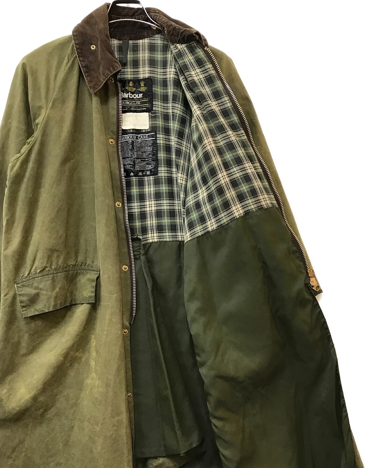 中古・古着通販】Barbour (バブアー) BURGHLEYオイルドコート カーキ サイズ:C38｜ブランド・古着通販 トレファク公式【TREFAC  FASHION】スマホサイト