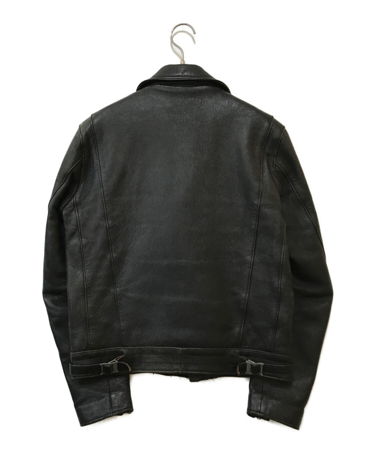 ADDICT CLOTHES (アディクト クローズ) シープスキンダブルライダースジャケット ブラック サイズ:38