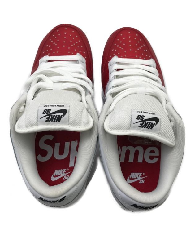 NIKE SB (ナイキエスビー) SUPREME (シュプリーム) Dunk Low レッド×ホワイト サイズ:US7.5