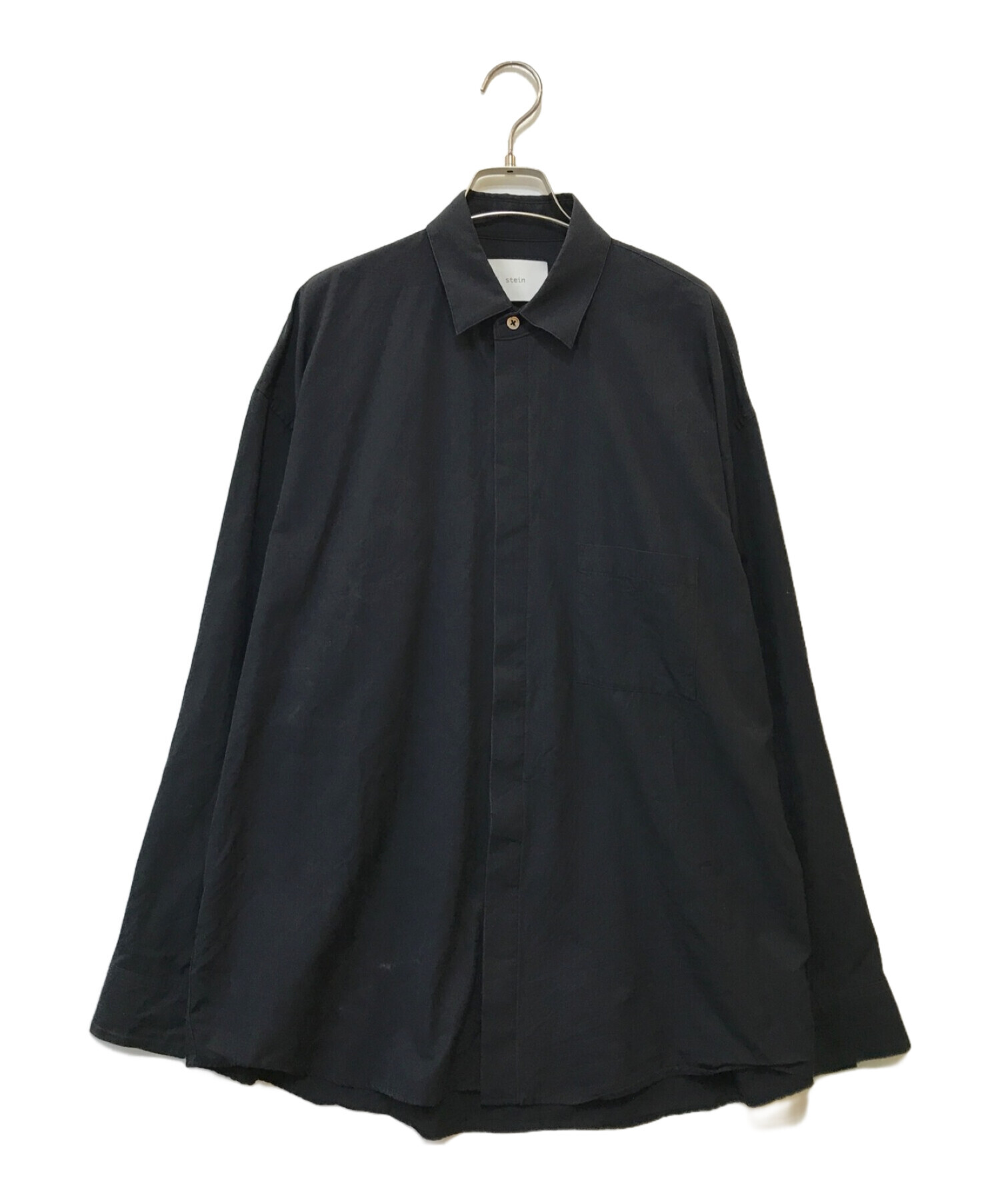 中古・古着通販】stein (シュタイン) FLY FRONT SLEEVE OVERSIZED SHIRT ブラック サイズ:S｜ブランド・古着通販  トレファク公式【TREFAC FASHION】スマホサイト