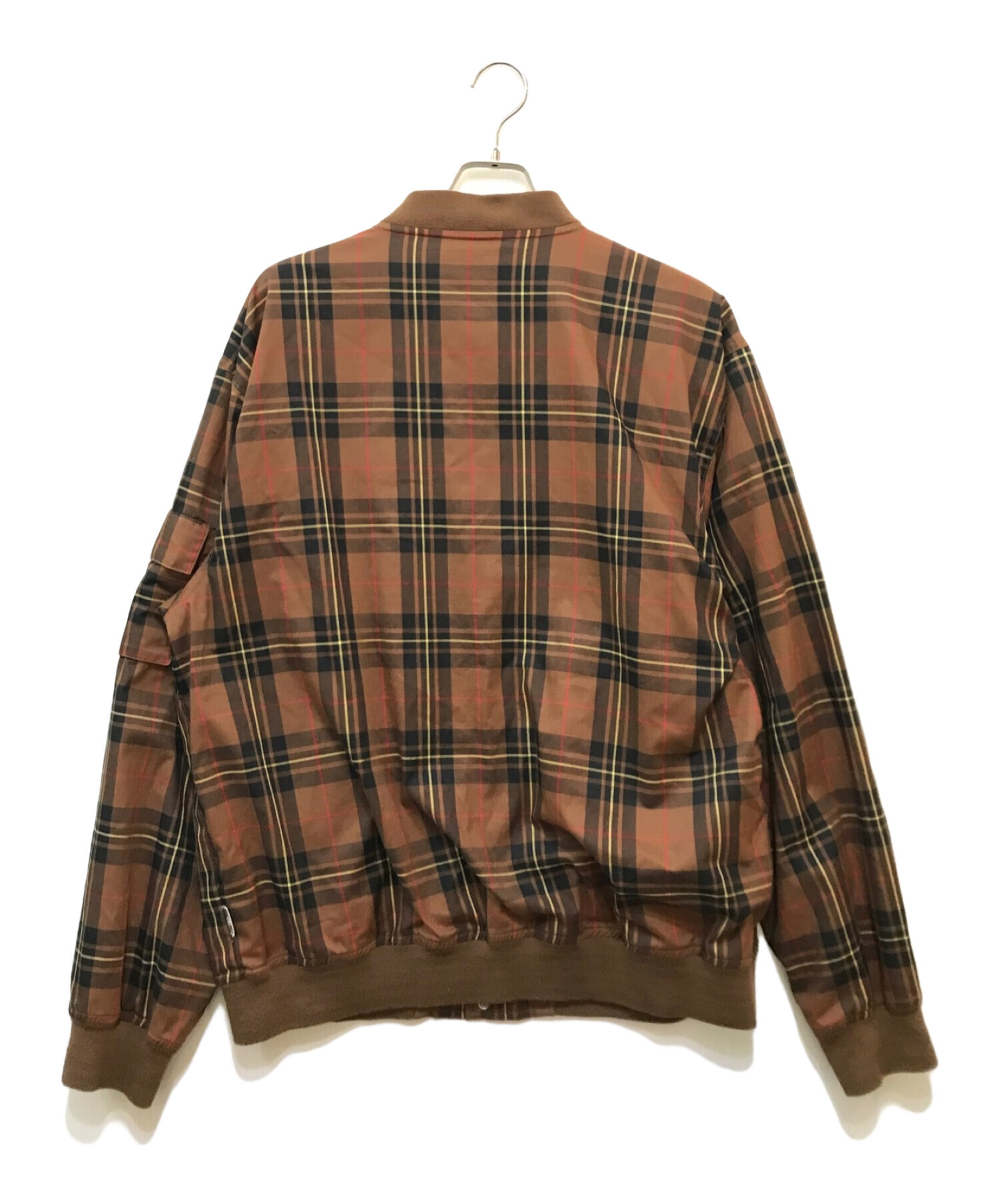 OLD stussy (オールドステューシー) チェックMA-1ジャケット ブラウン サイズ:XL