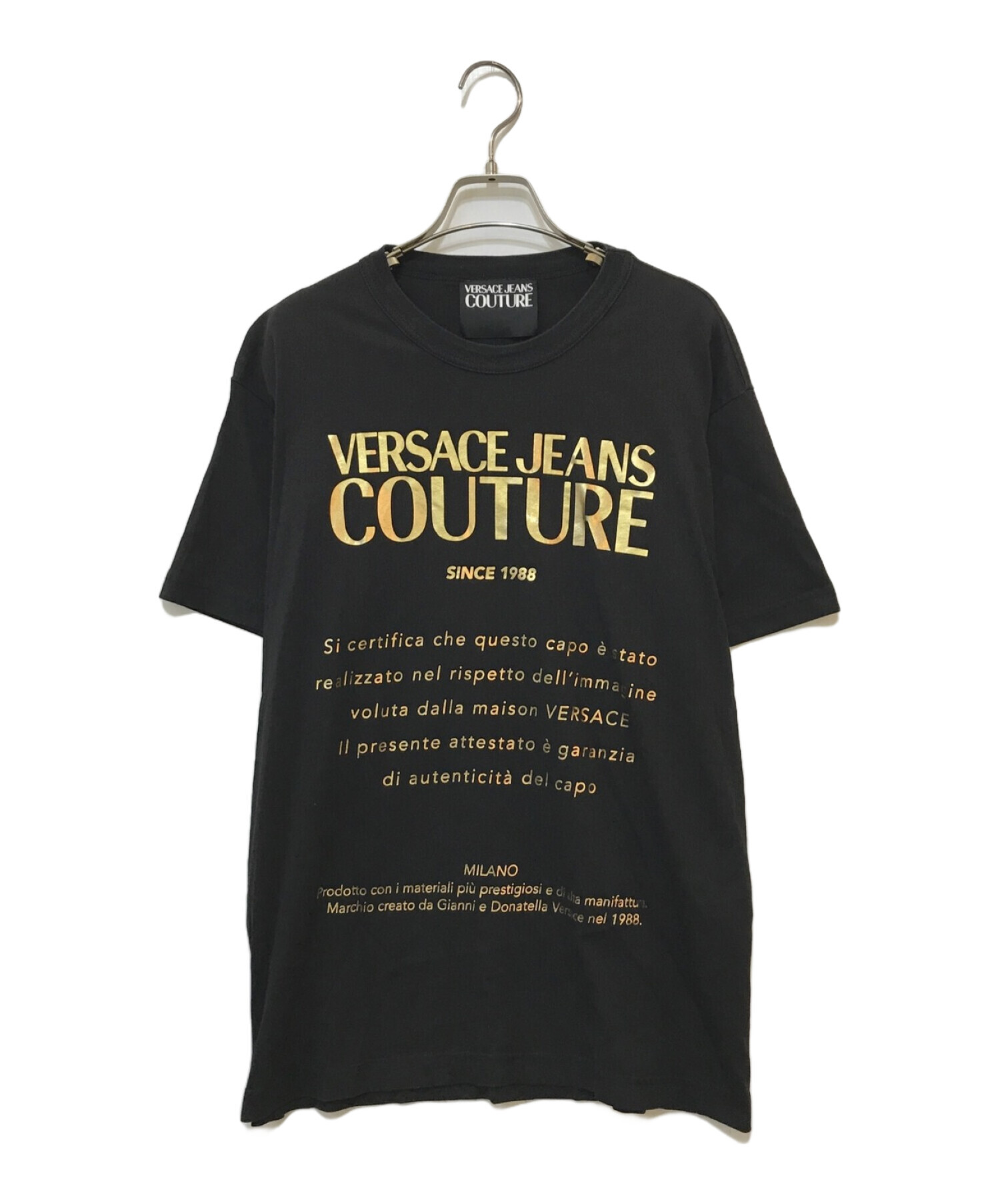 VERSACE JEANS COUTURE (ヴェルサーチ ジーンズクチュール) COUTURE T Shirt ブラック サイズ:M