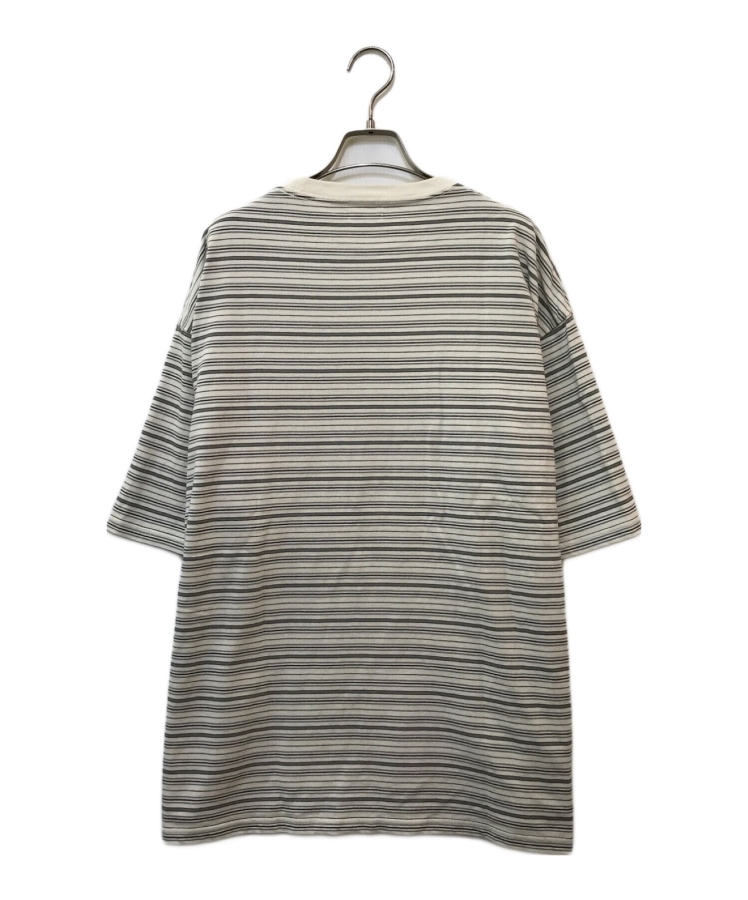 中古・古着通販】STEVEN ALAN (スティーブンアラン) 21MVS ボーダー ショートスリーブ Tシャツ ホワイト×グレー サイズ:Ｌ｜ブランド・古着通販  トレファク公式【TREFAC FASHION】スマホサイト