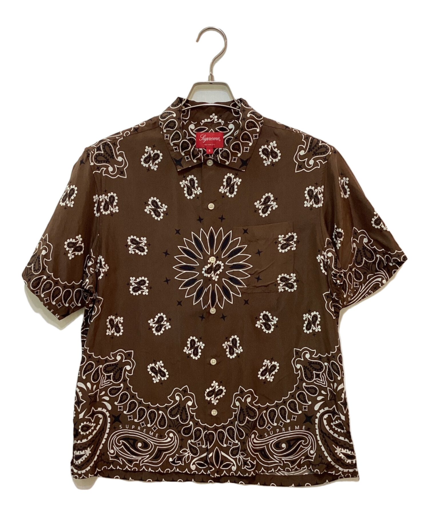 中古・古着通販】SUPREME (シュプリーム) Bandana Silk S/S Shirt ブラウン サイズ:S｜ブランド・古着通販  トレファク公式【TREFAC FASHION】スマホサイト