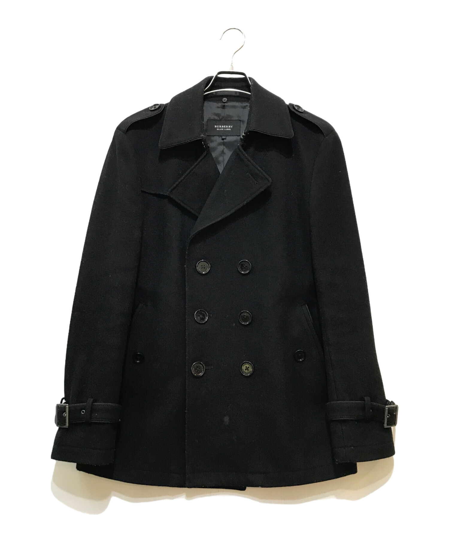 中古・古着通販】BURBERRY BLACK LABEL (バーバリーブラックレーベル) ダブルコート ブラック サイズ:L｜ブランド・古着通販  トレファク公式【TREFAC FASHION】スマホサイト