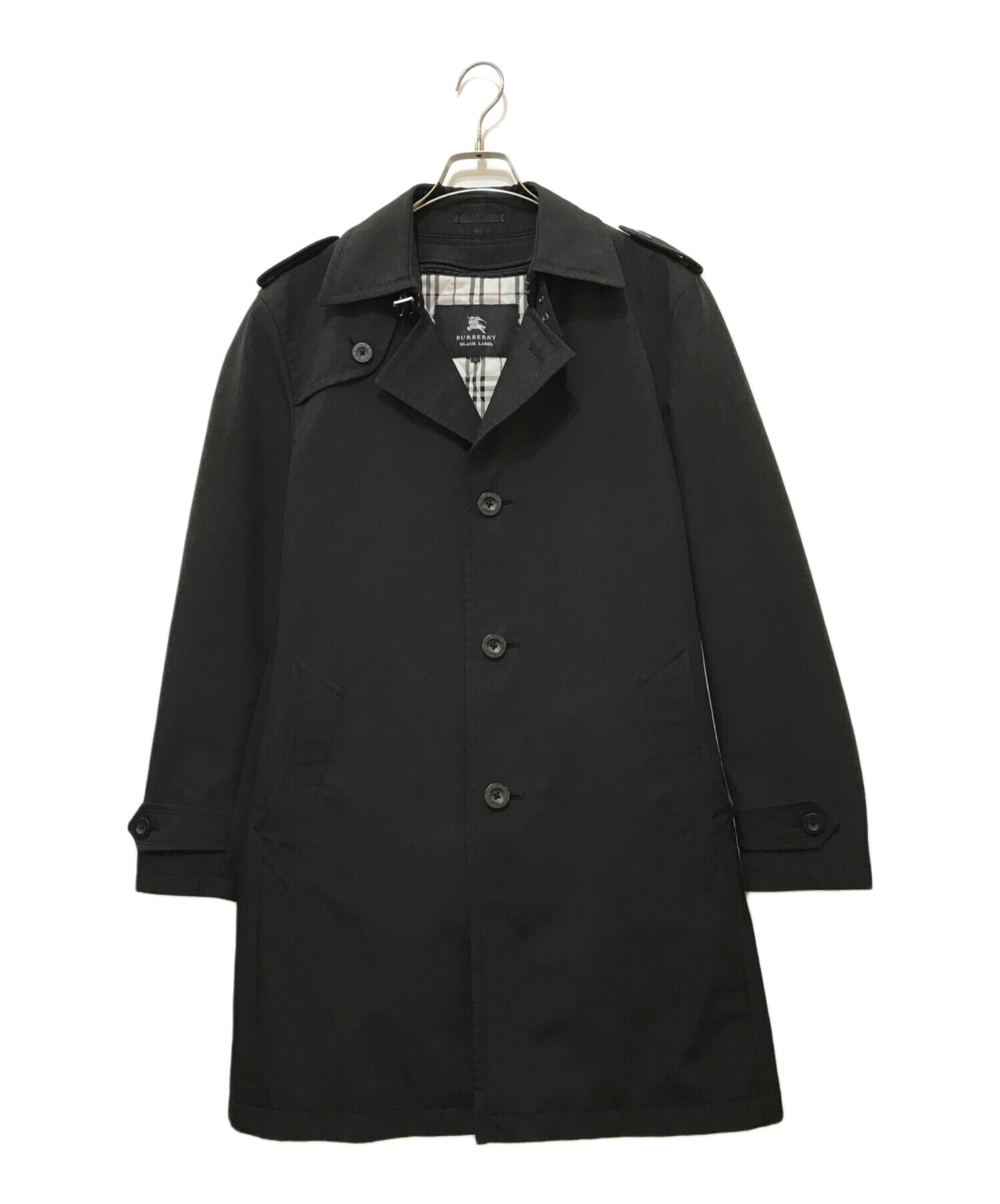 中古・古着通販】BURBERRY BLACK LABEL (バーバリーブラックレーベル) トレンチコート BMA14-901-09 ブラック  サイズ:L｜ブランド・古着通販 トレファク公式【TREFAC FASHION】スマホサイト