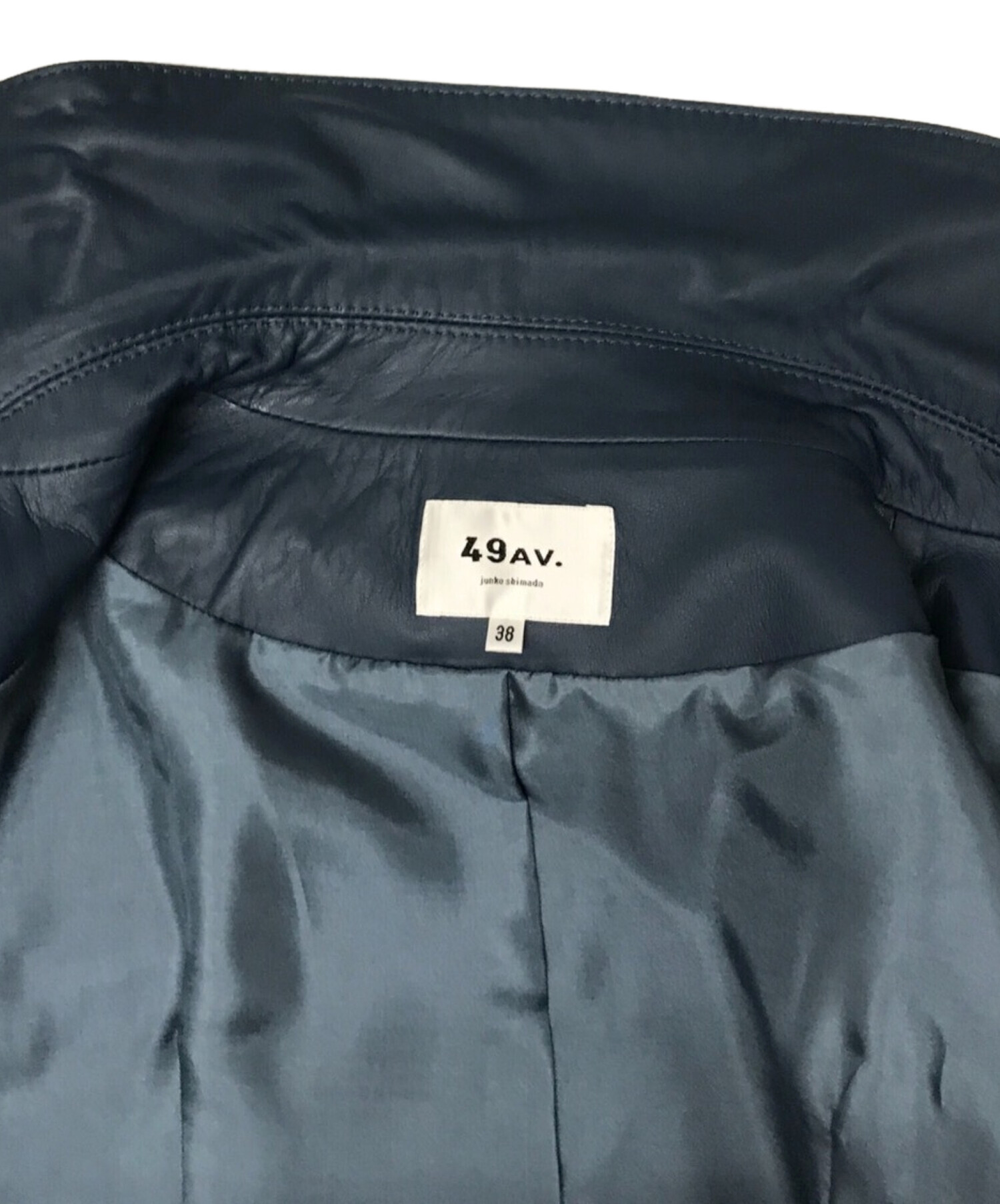 49AV junko shimada (ジュンコシマダ) ライダースジャケット ブルー サイズ:38