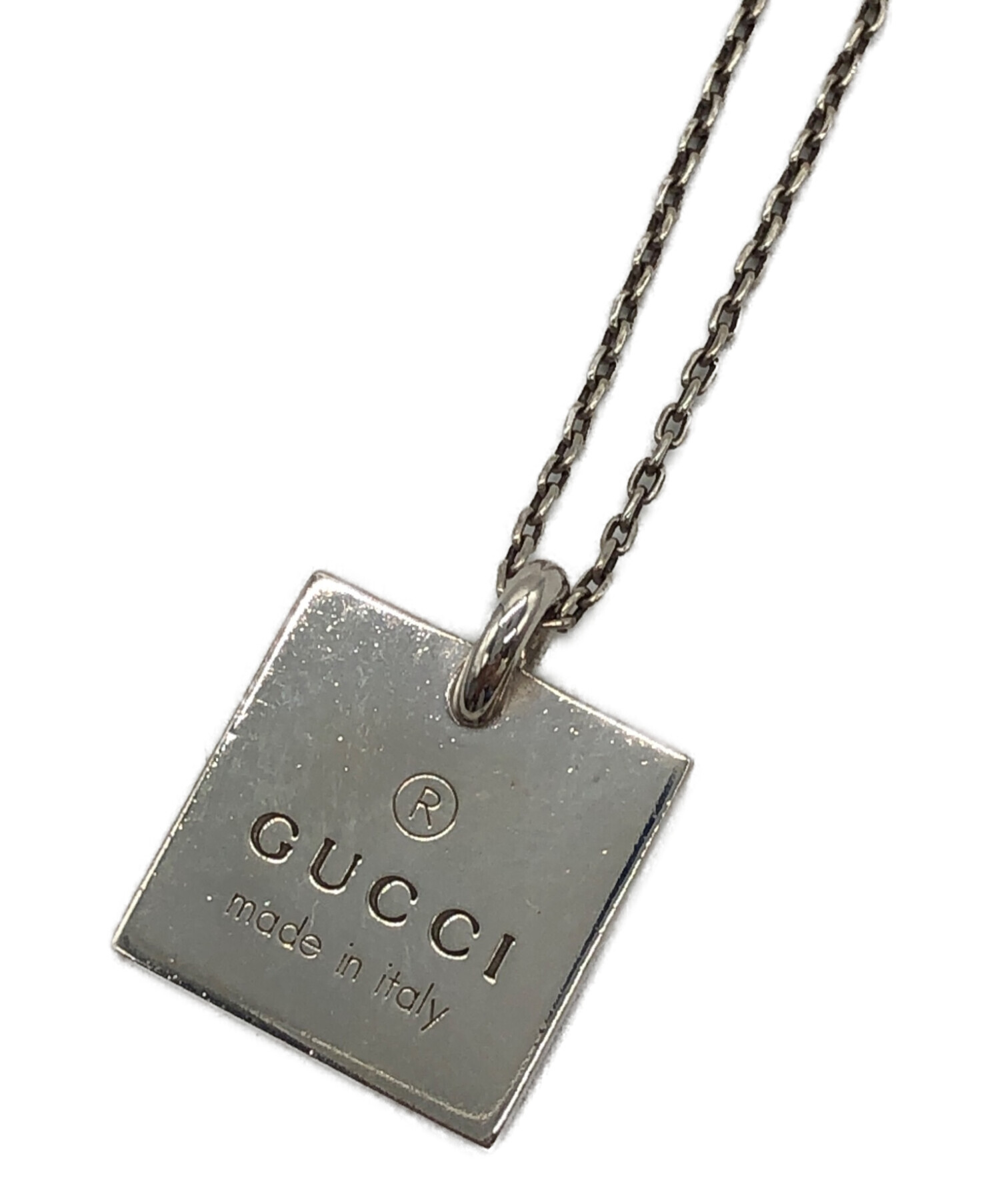 中古・古着通販】GUCCI (グッチ) スクエアモチーフネックレス シルバー