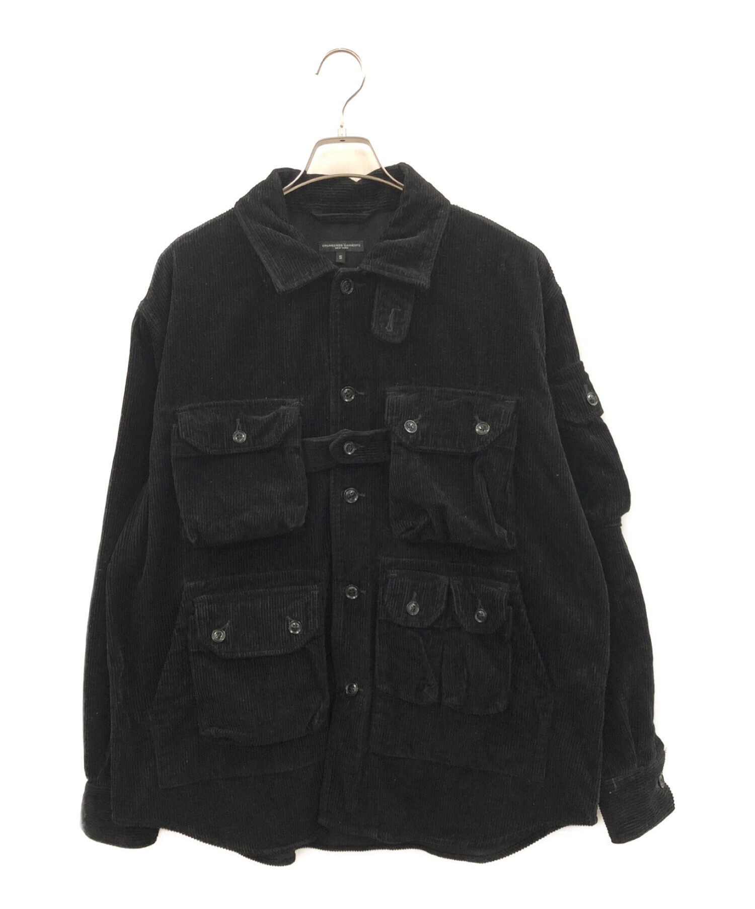 Engineered Garments (エンジニアドガーメンツ) Explorer Shirt Jacket-Cotton 8W  Corduroy-Black ブラック サイズ:S