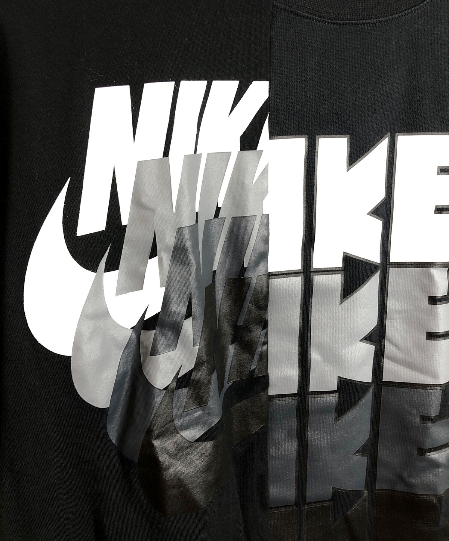 sacai ×NIKE (サカイ×ナイキ) 再構築ハイブリッドTシャツ ブラック サイズ:Ⅿ 未使用品