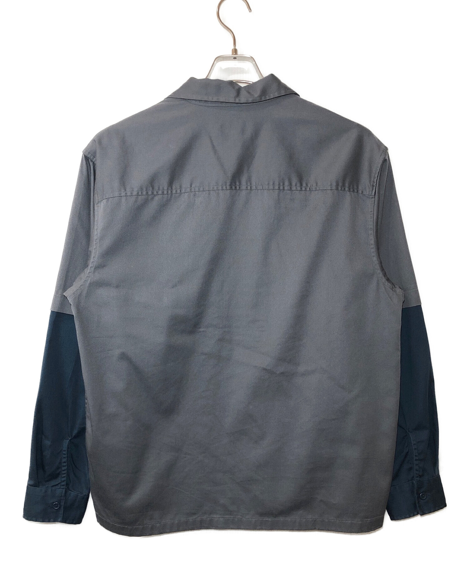 Supreme (シュプリーム) 20AW 2-Tone Work Shirt グレー×ネイビー サイズ:M