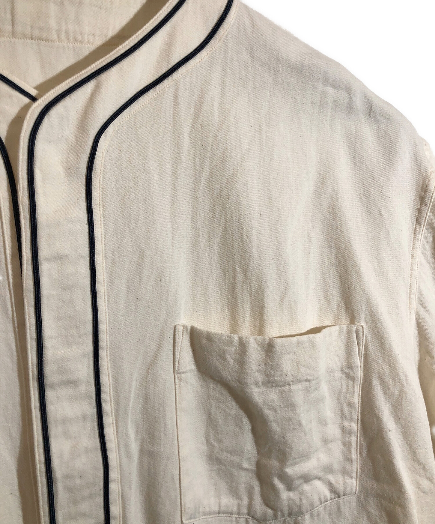 blurhms × WISM (ブラームス×ウィズム) ベースボールシャツ ホワイト サイズ:XL