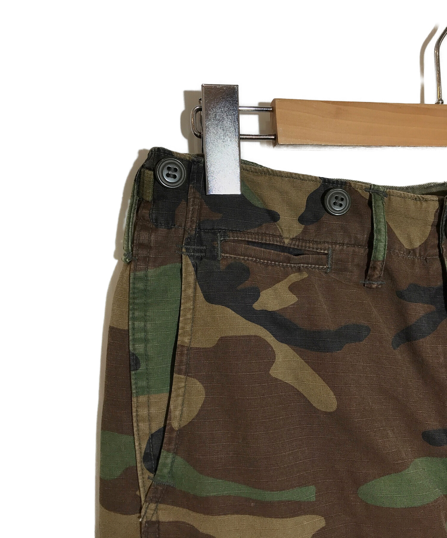 RRL (ダブルアールエル) WOODLAND CAMO COTTON SURPLUS CARGO PANTS オリーブ サイズ:71㎝（W28）