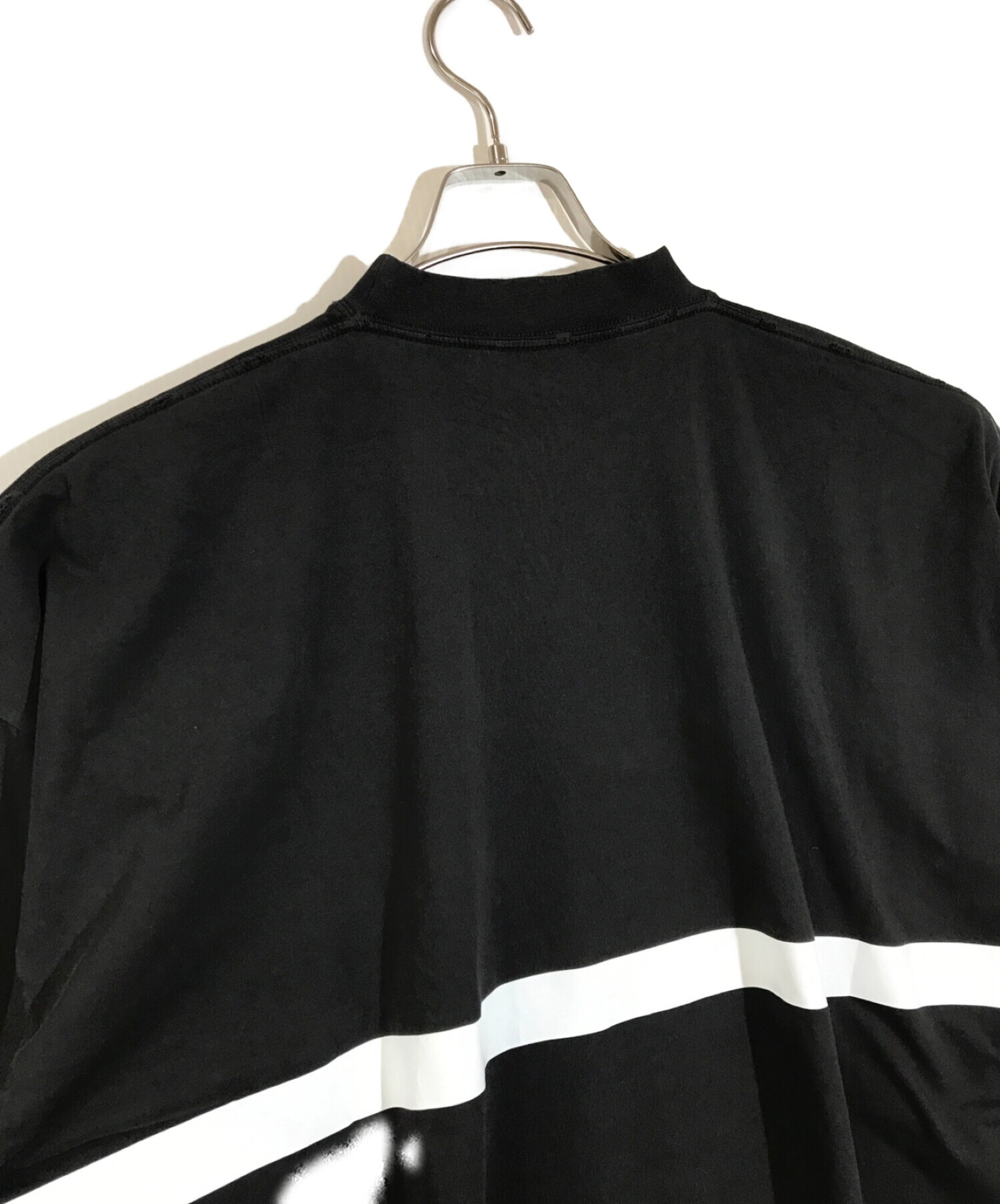 BALENCIAGA (バレンシアガ) 22AW 360 TUBULAR ダメージ加工オーバーサイズTシャツ ブラック サイズ:L