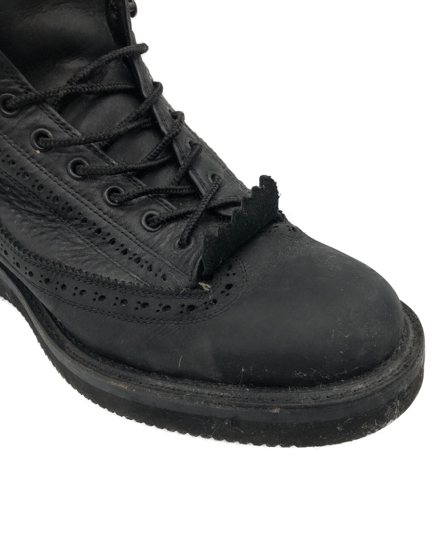foot the coacher (フットザコーチャー) ブローグコマンドブーツ ブラック サイズ:8